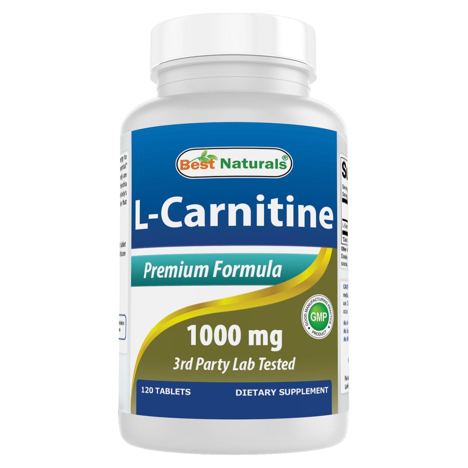 L-Carnitina Fumarato 1000mg Mejores Naturales - 120 Tabletas