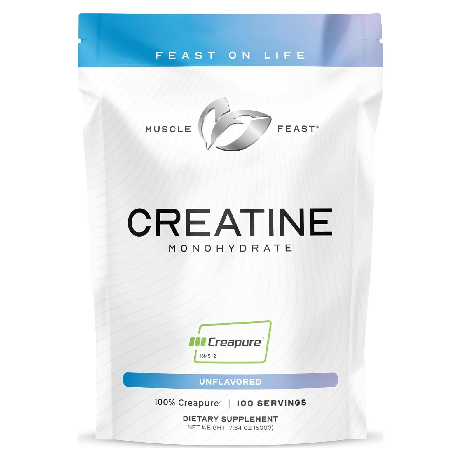Creatina Monohidratada Creapure Muscle Feast 500g Sin Sabor