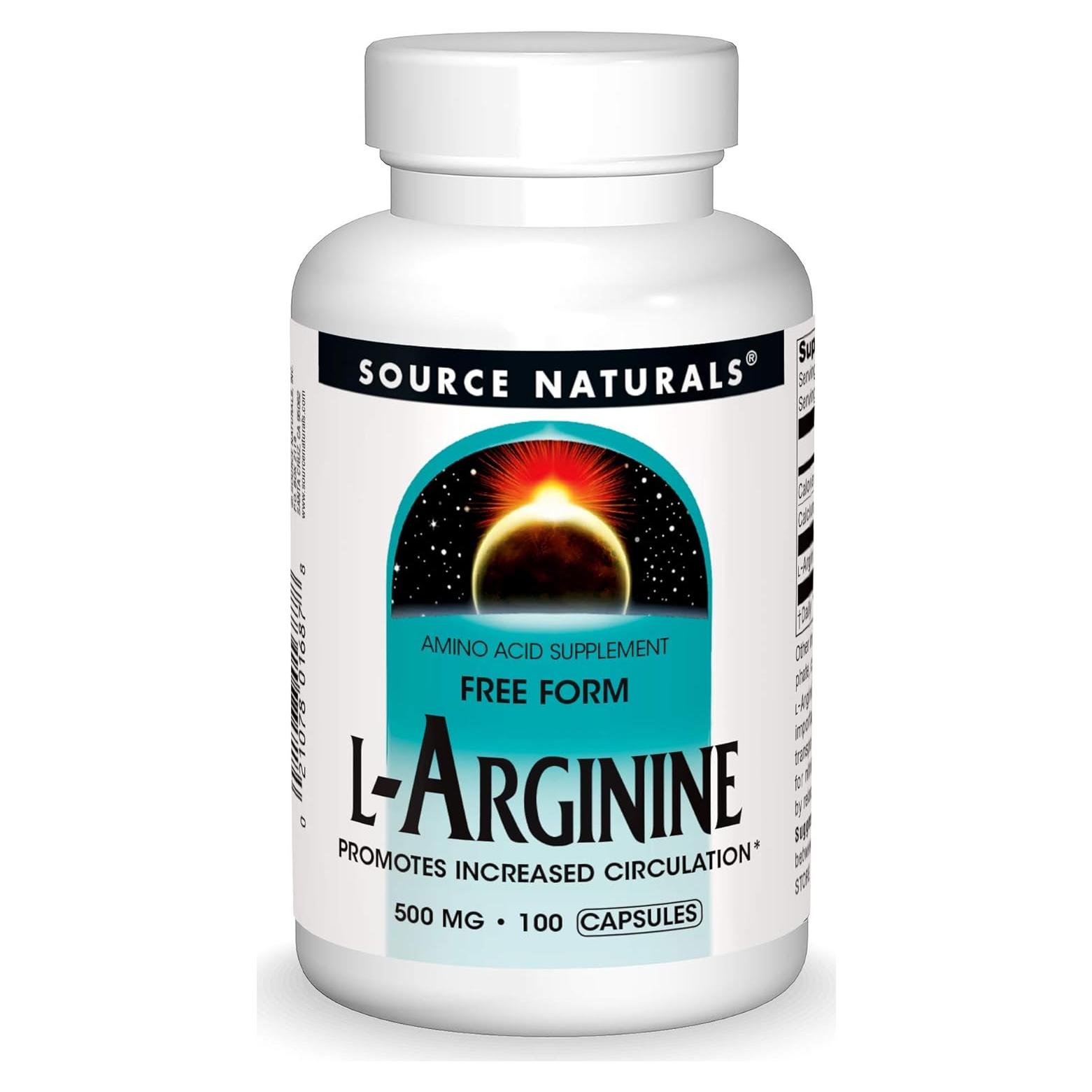 L-Arginina Libre Source Naturals 500mg 100 Cápsulas