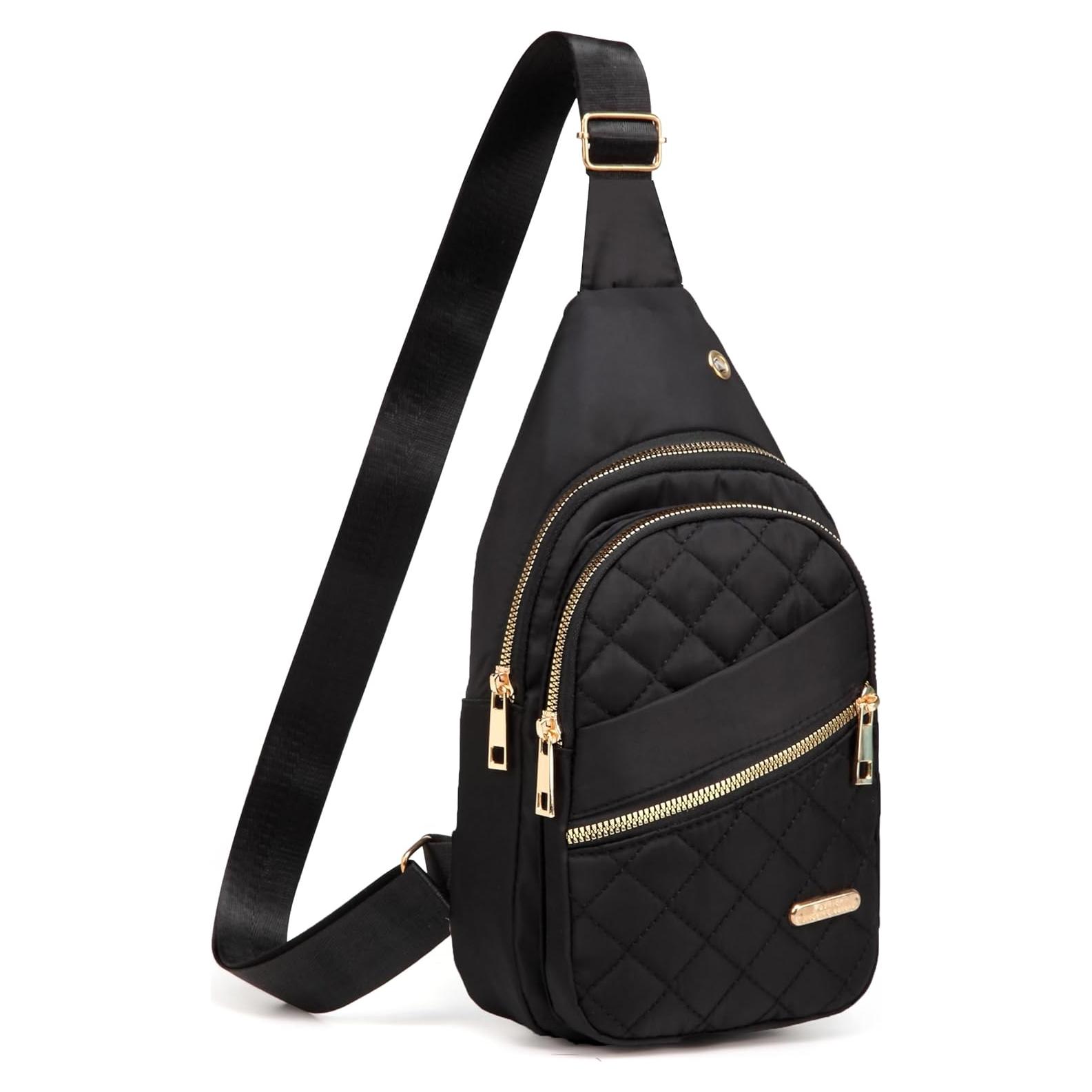 Bolso Bandolera YAZEKOUS Negro Nylon Ajustable 27.9x15.2cm
