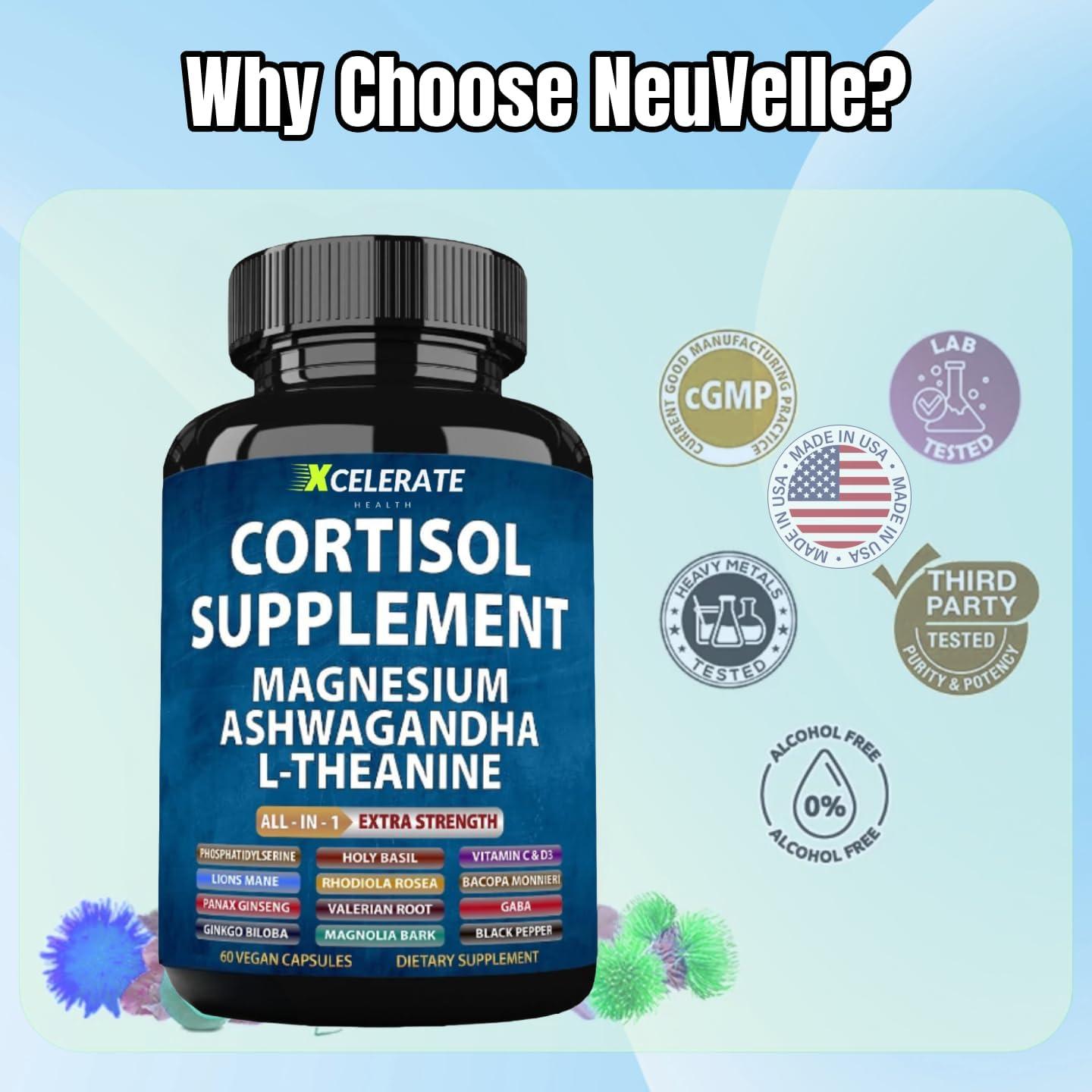 Cápsulas de Suplemento de Cortisol NeuVelle Health 60 Unidades
