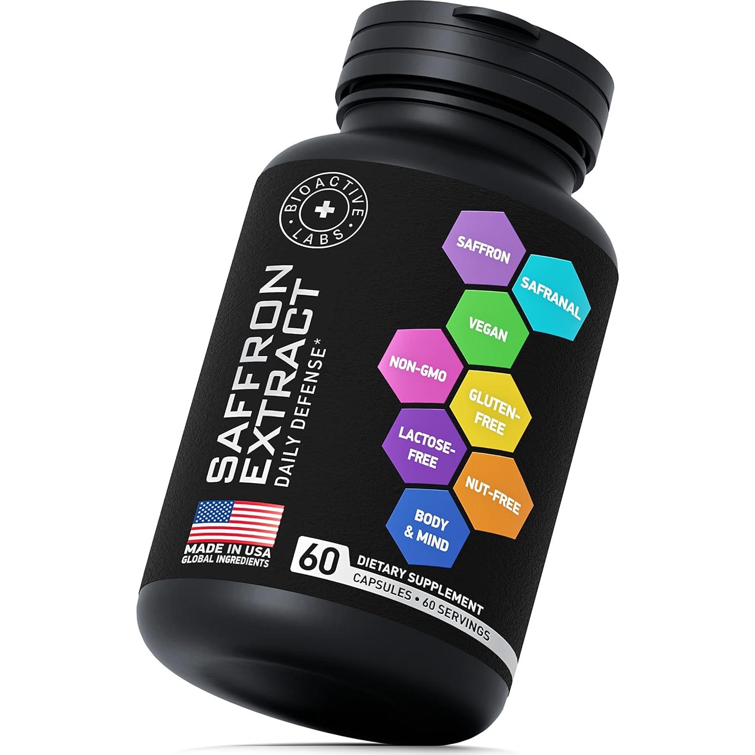 Suplemento de Azafrán Bioactive Labs - 60 Cápsulas Veganas