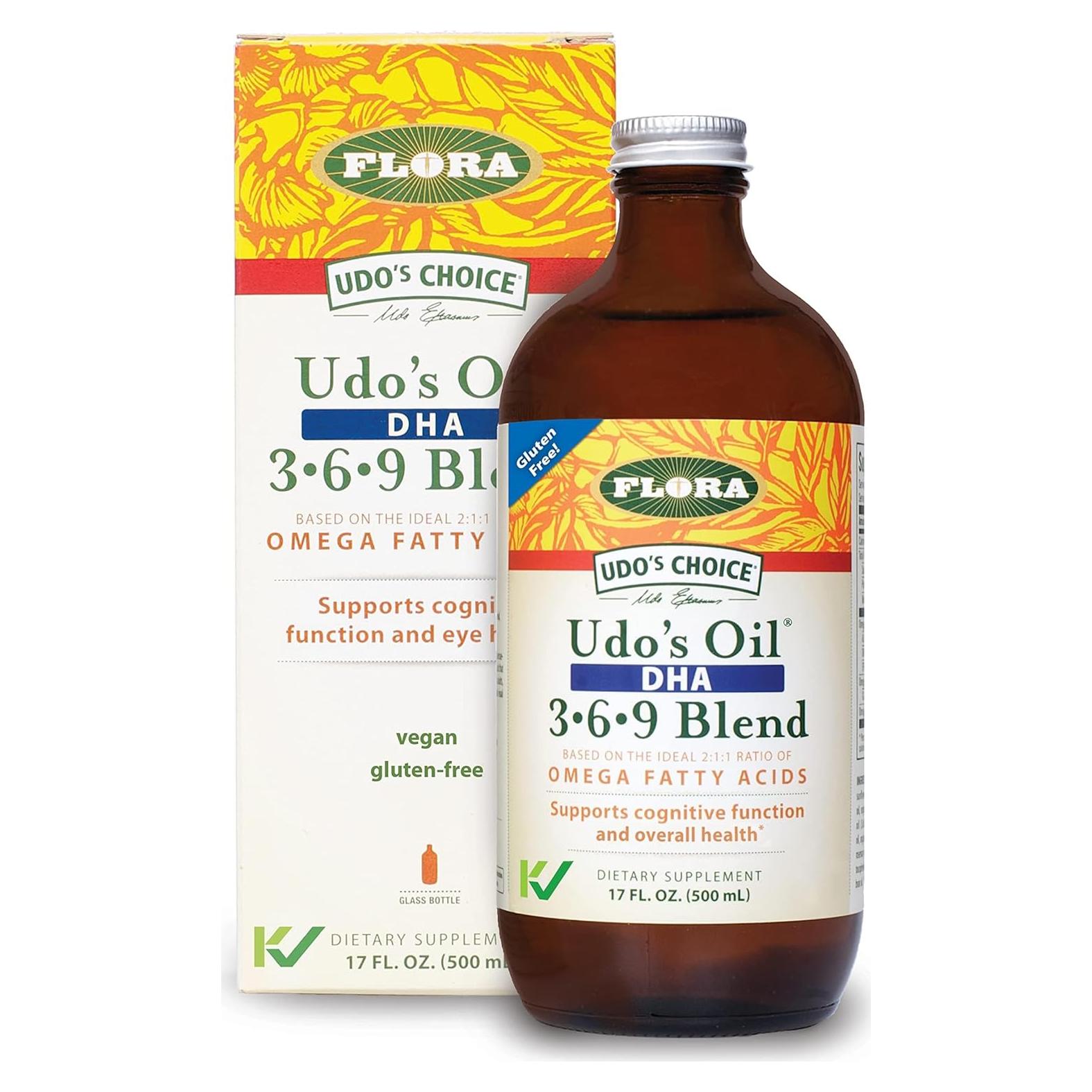 Aceite Udo's DHA Flora 3-6-9 Orgánico 500ml Suplemento Vegano