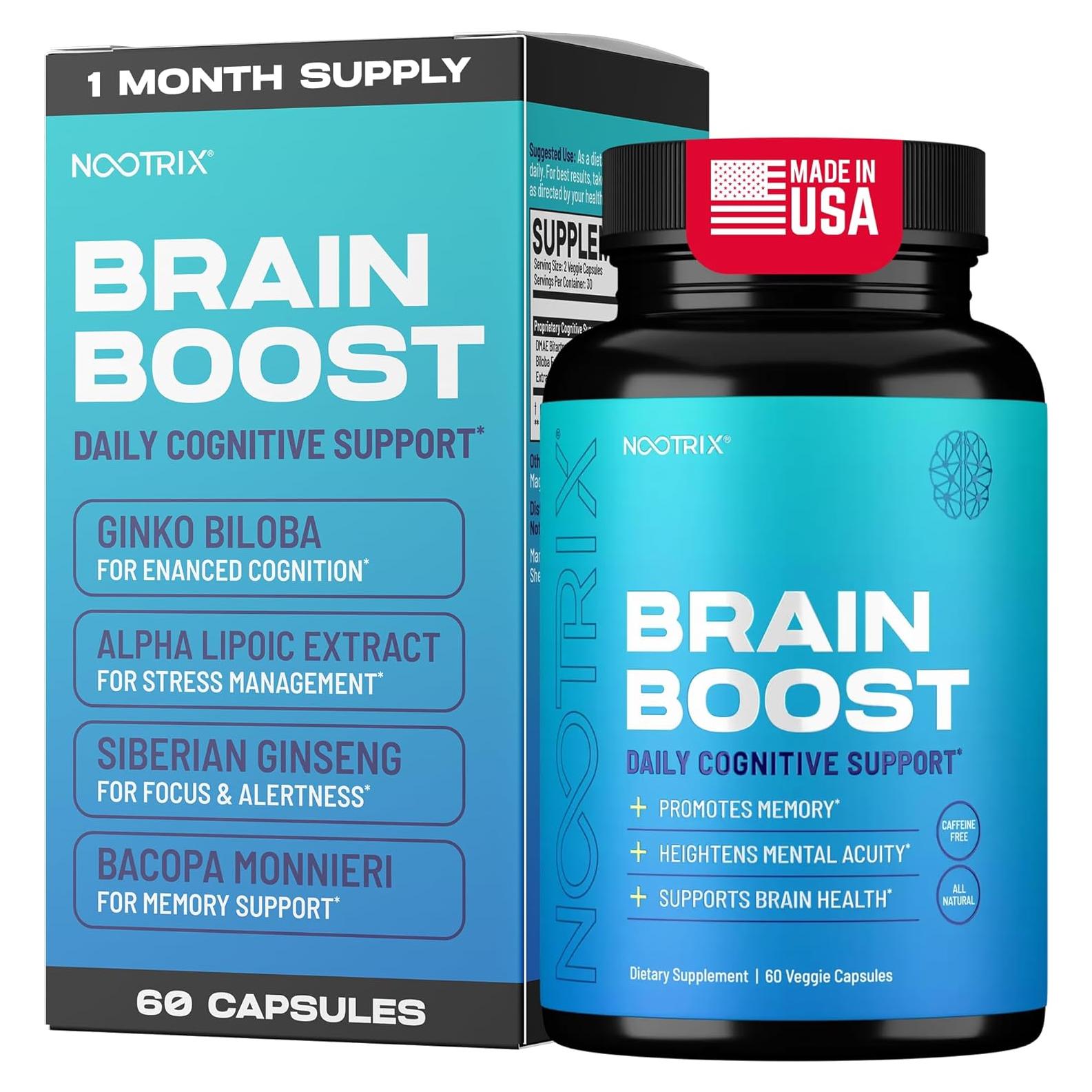 Suplemento Nootrópico Nootrix Brain Boost 60 Cápsulas