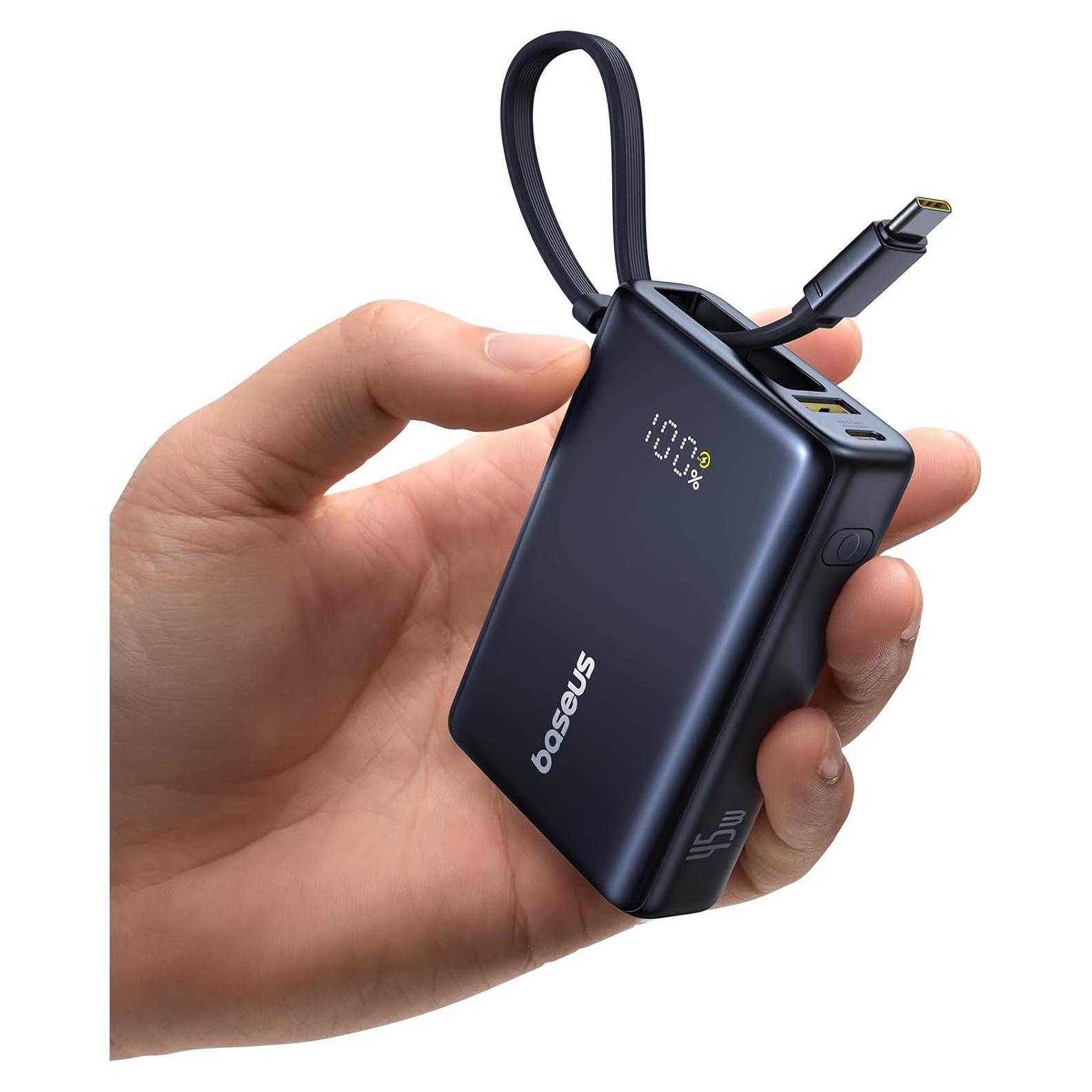 Baseus Power Bank 10000mAh 45W Carga Rápida USB-C Negro