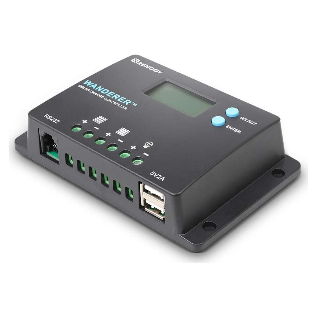 Controlador de Carga Solar Renogy Wanderer 10A LCD 12V/24V