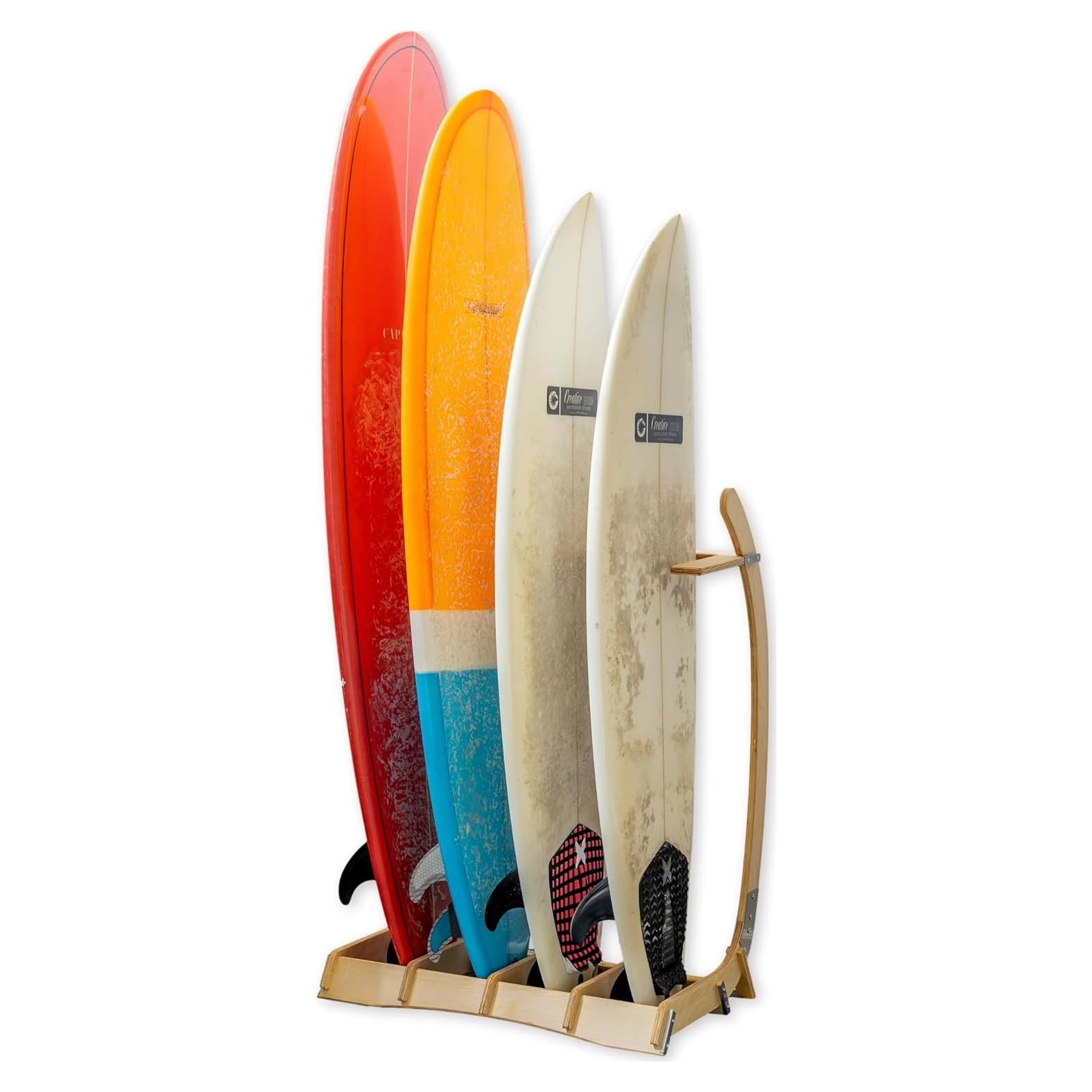Soporte de Surf StoreYourBoard para 4 Tablas - Madera Sólida