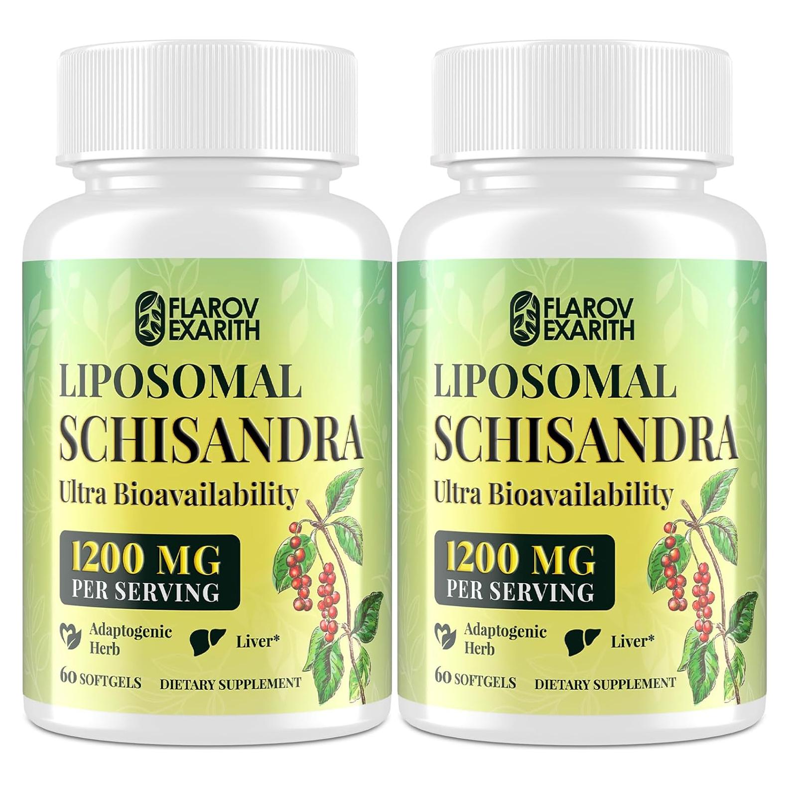 Extracto de Baya de Schisandra Liposomal 1200mg - Suplemento Adaptogénico Vegano - 120 Softgels