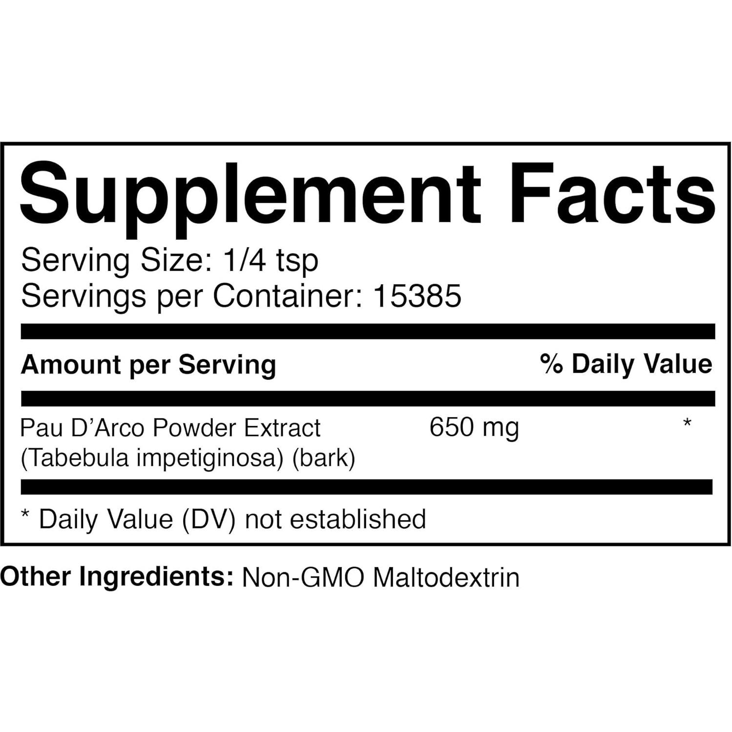 Polvo de Pau D'Arco Prescrito para la Vida 20:1 - 10 kg Natural