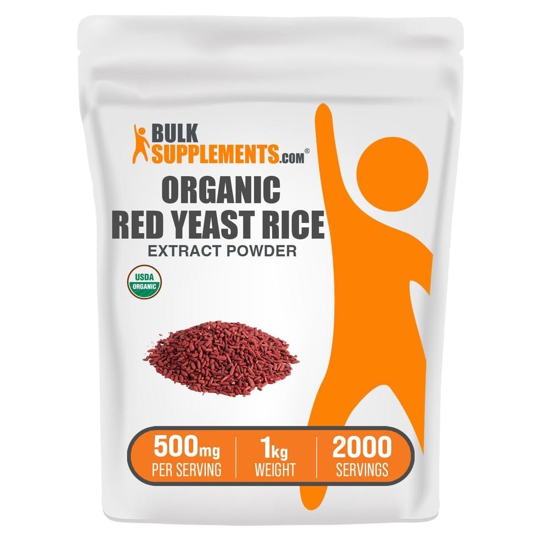 Extracto de Arroz Rojo Orgánico BulkSupplements 500mg 1kg