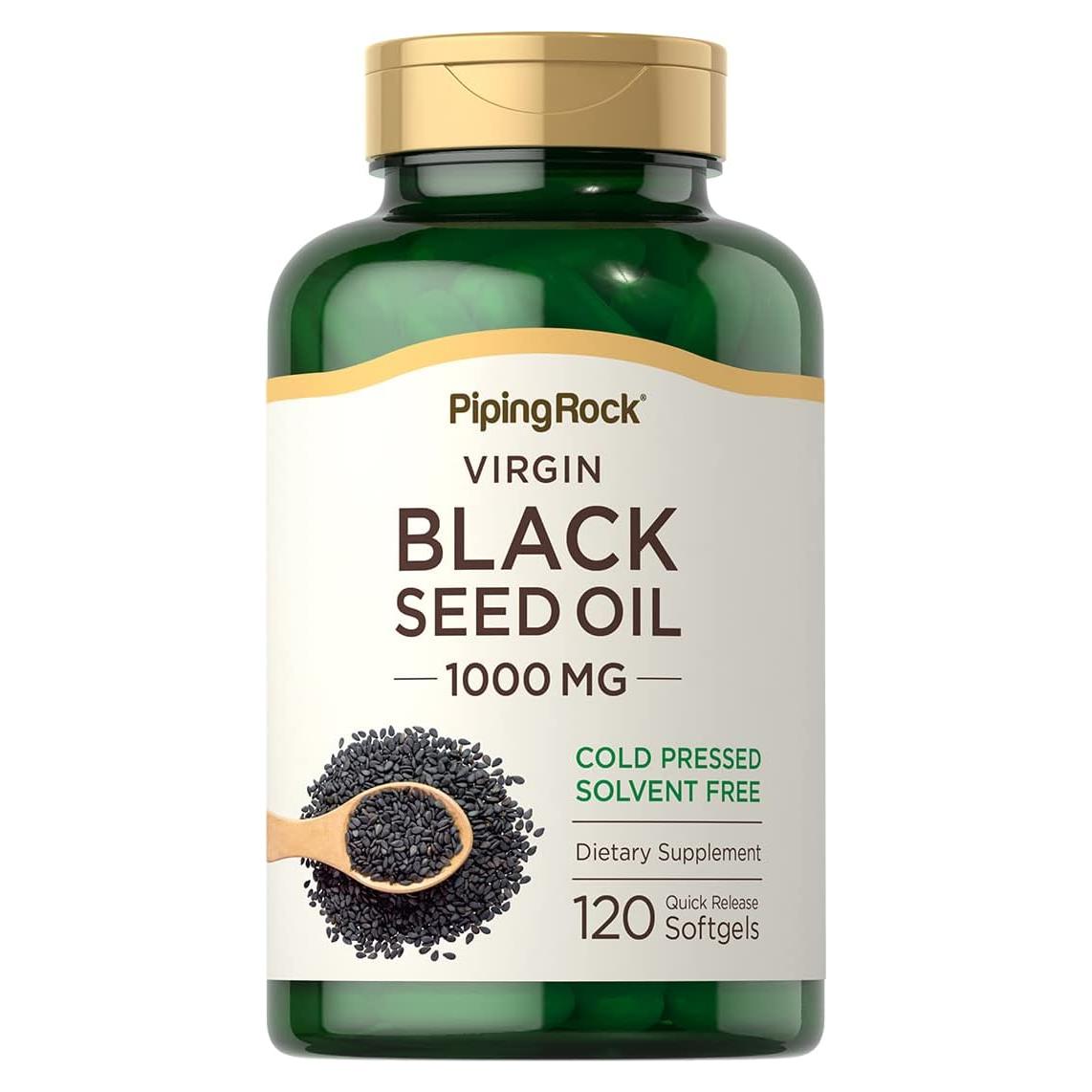 Cápsulas de Gel Blando Piping Rock Aceite Semilla Negra 1000mg 120 Unidades