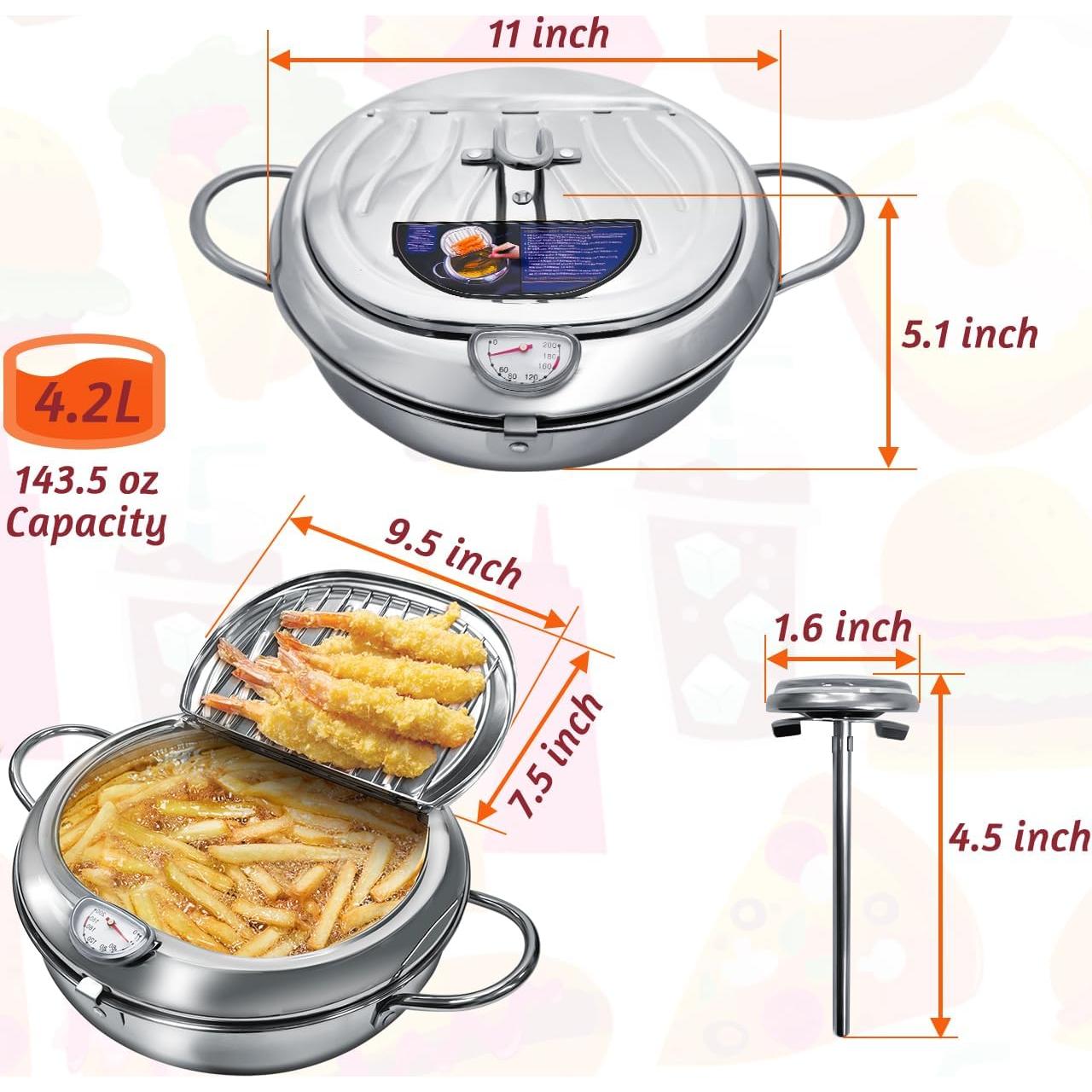 Olla de Freír Profunda KHTD 4.4L Acero Inoxidable con Tapa