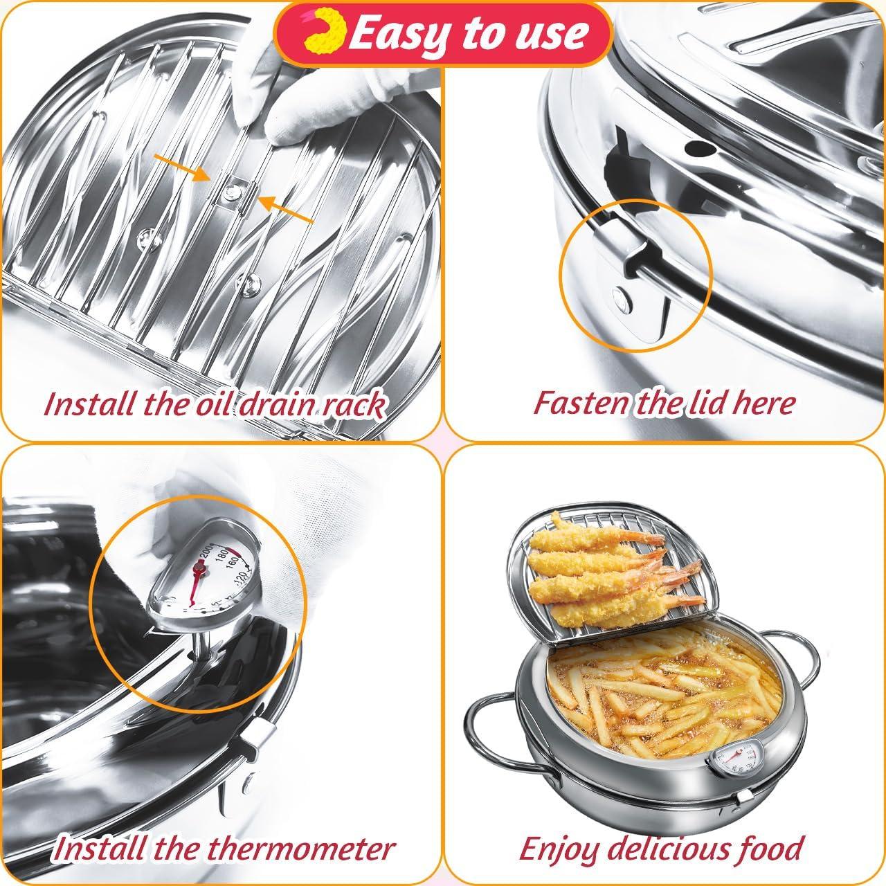 Olla de Freír Profunda KHTD 4.4L Acero Inoxidable con Tapa