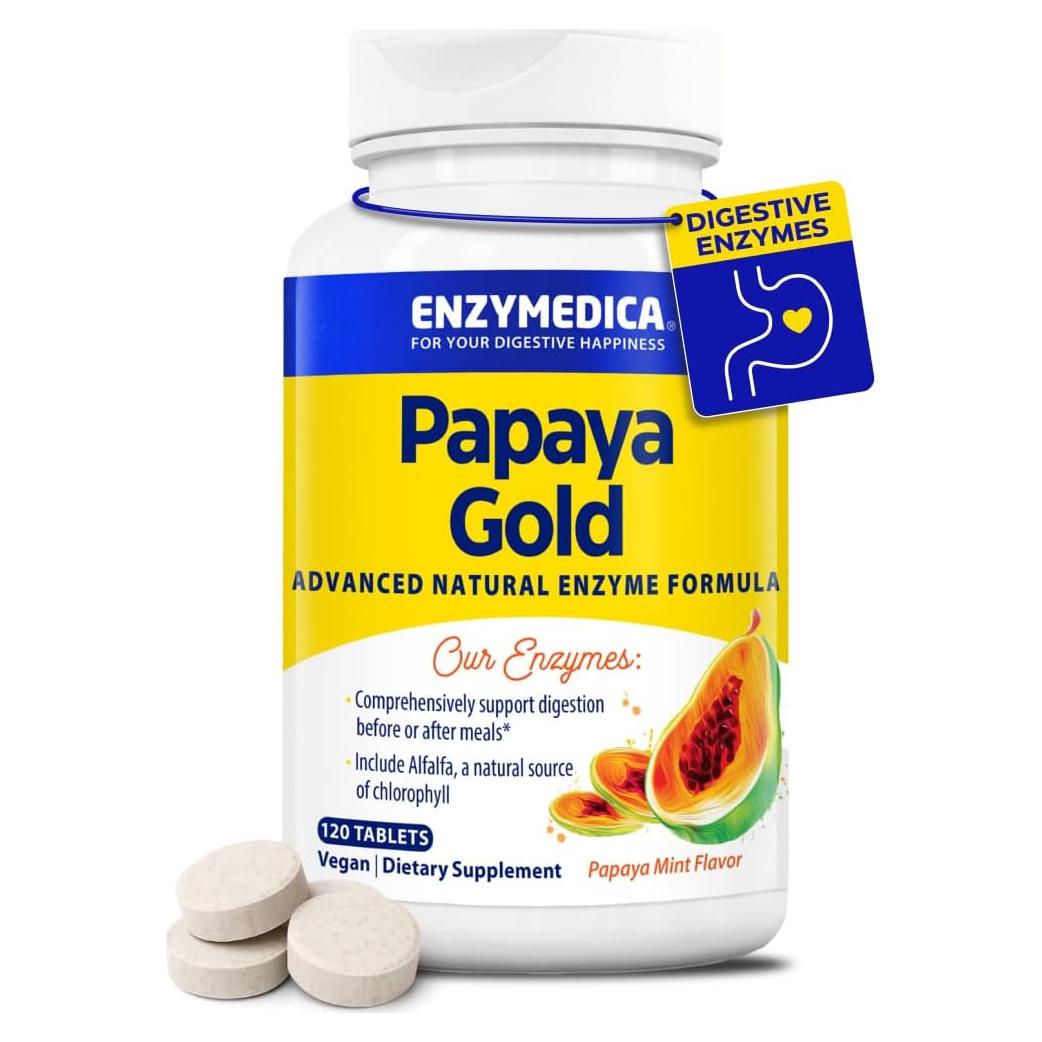Enzymedica Papaya Gold Enzimas Digestivas Veganas 120 Tabletas