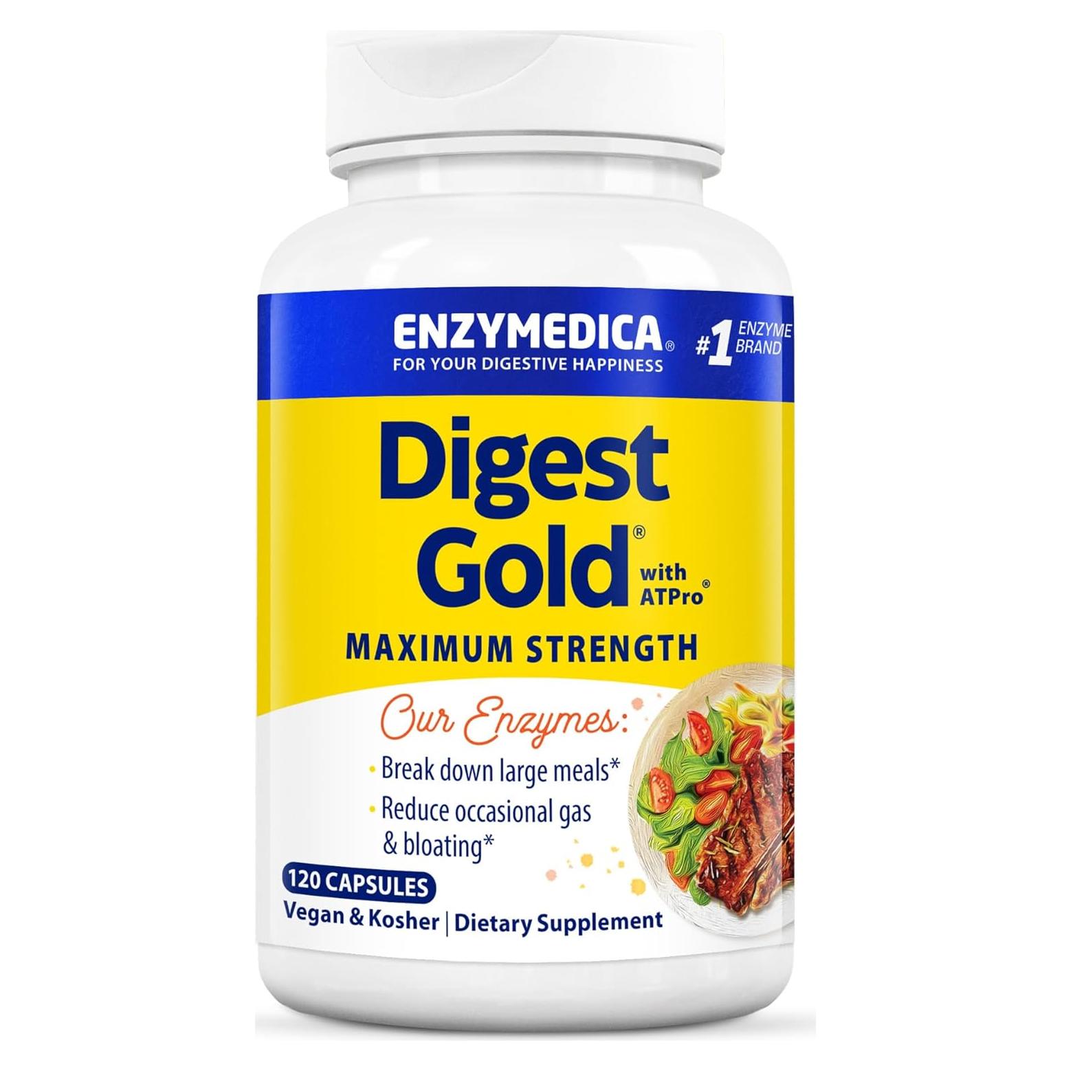 Enzymedica Digest Gold + ATPro 120 Cápsulas - Enzimas Digestivas