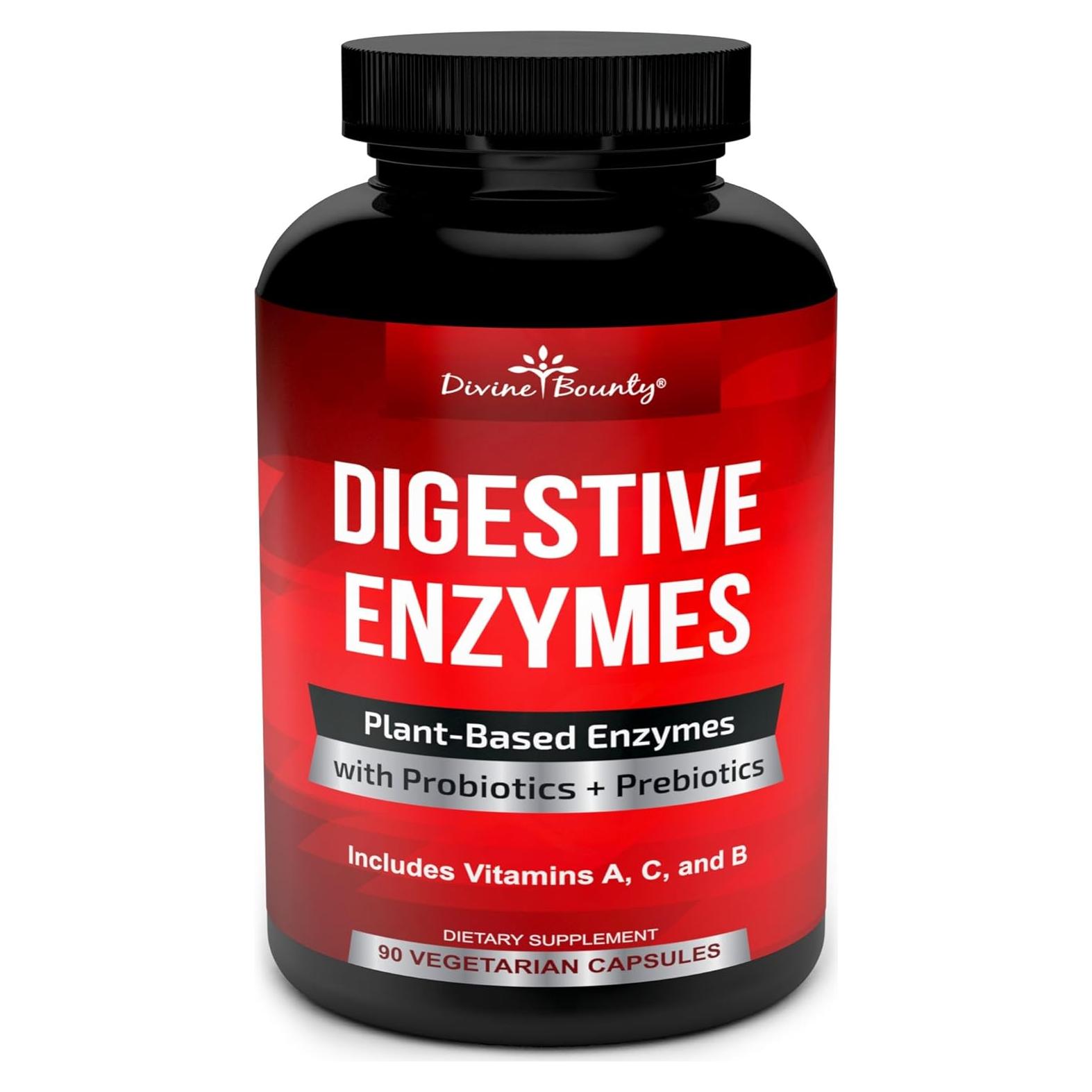 Enzimas Digestivas Divine Bounty con Probioticos 90 Cápsulas