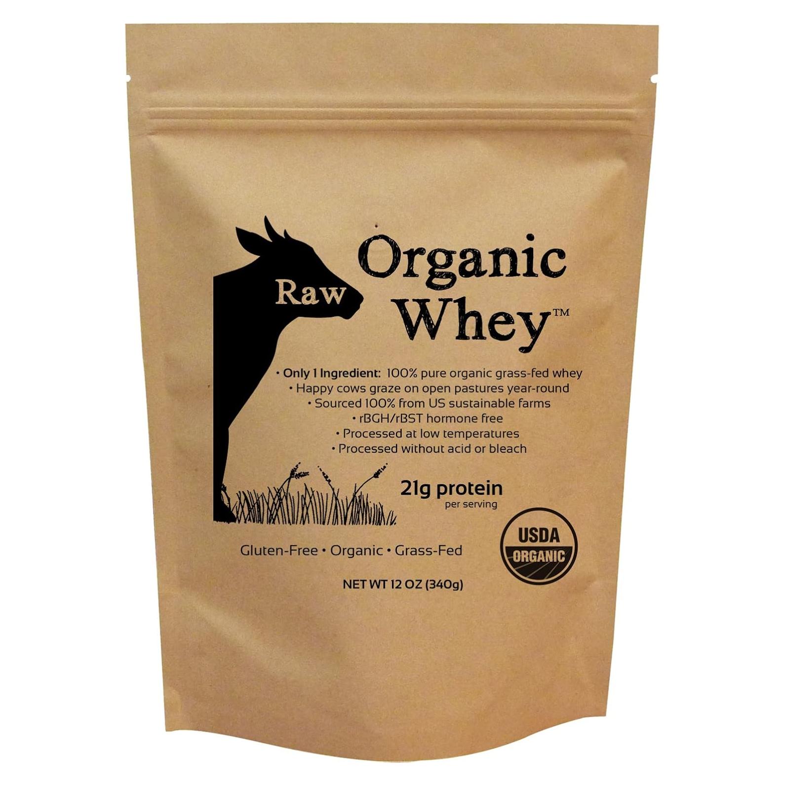 Proteína de Suero Orgánico Crudo 340g - Alimentado con Pasto