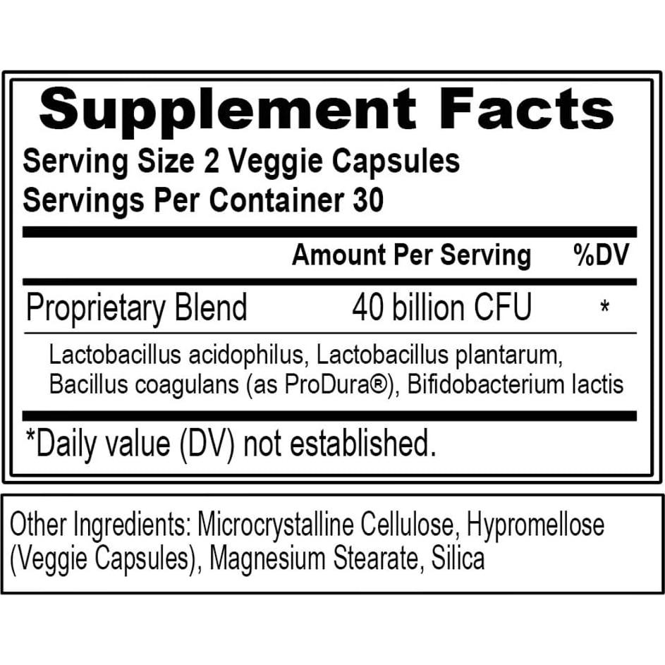 Probiotico Evlution Nutrition 40 Mil Millones CFU 60 Cápsulas