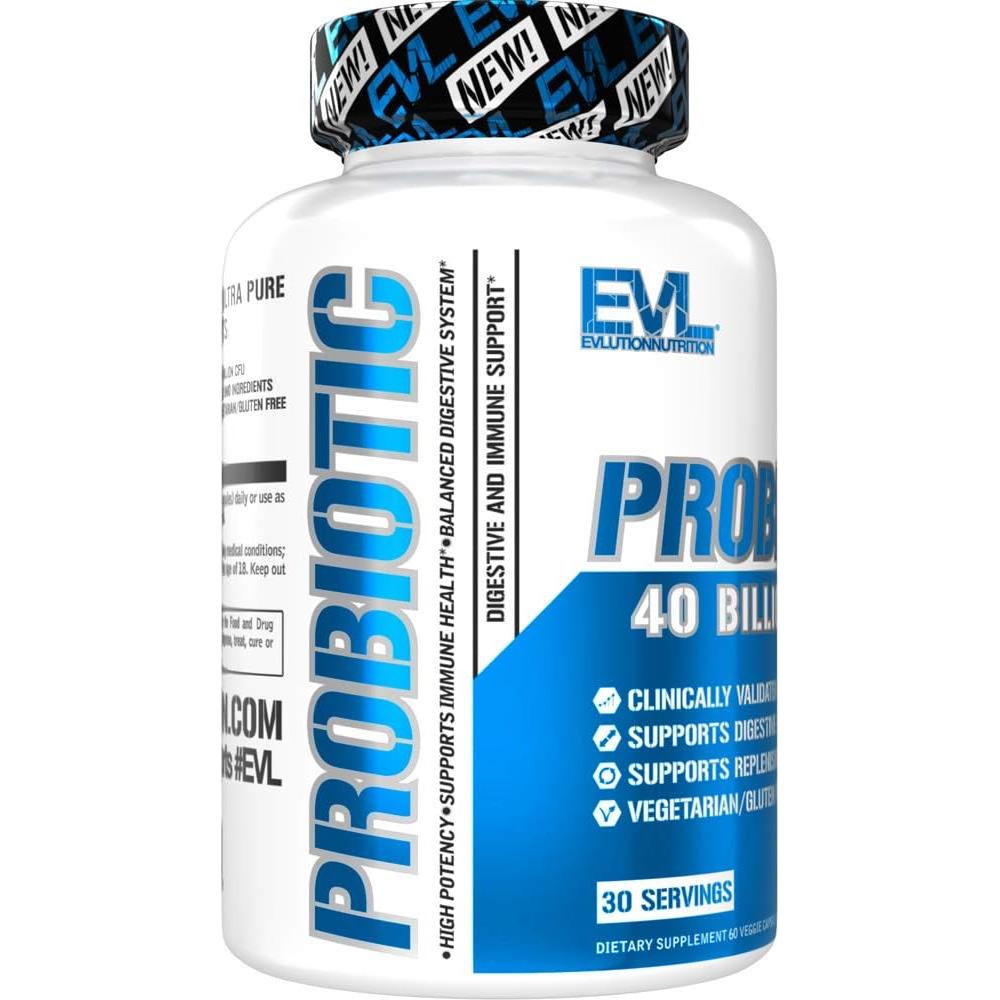 Probiotico Evlution Nutrition 40 Mil Millones CFU 60 Cápsulas