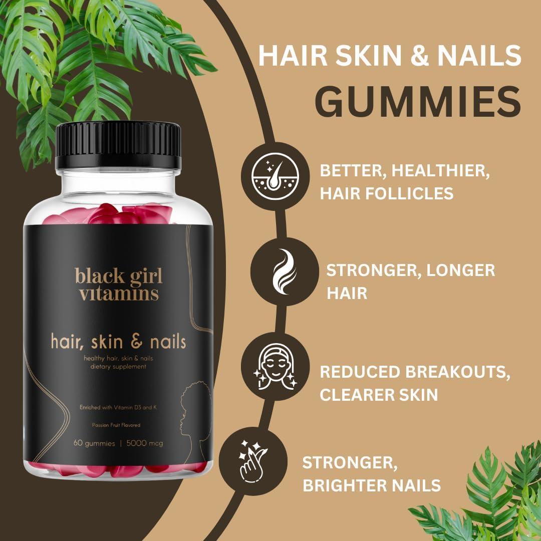 Gominolas Vitaminas Black Girl para Cabello, Piel y Uñas 60 Unidades