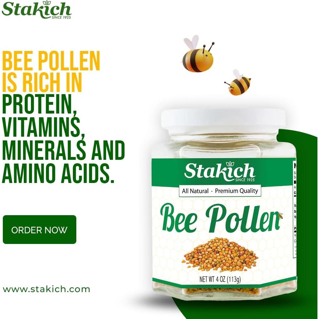 Gránulos de Polen de Abeja Stakich 4.54 kg - 100% Puro y Natural