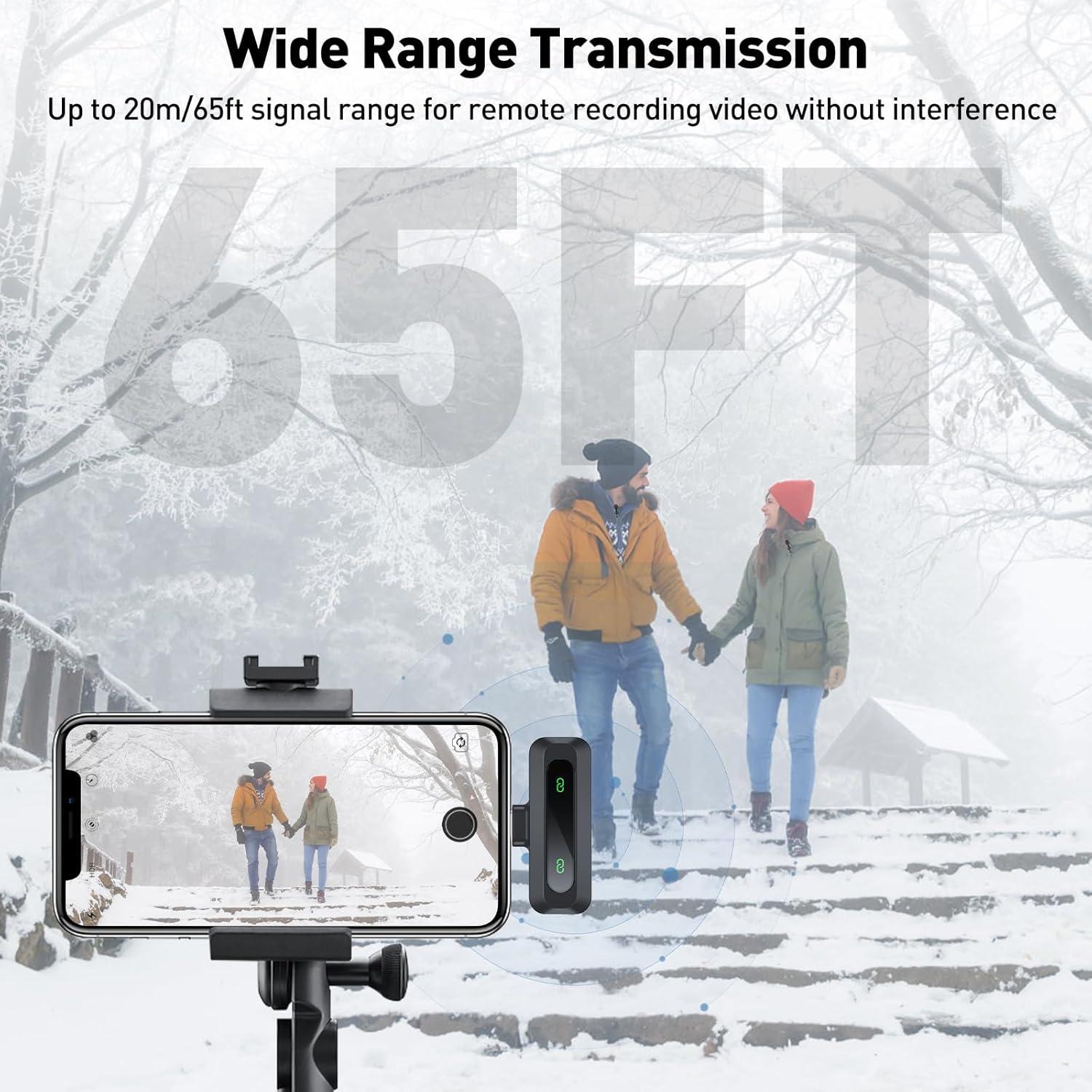 Micrófono Lavalier Inalámbrico GoorDik USB C con Reducción de Ruido