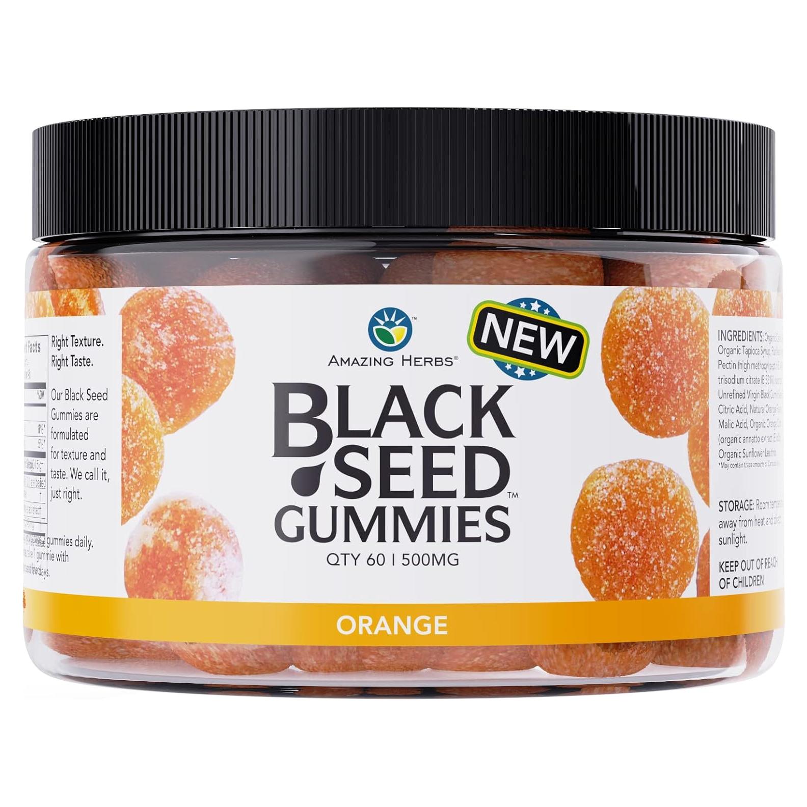 Gomitas de Aceite de Semilla Negra Amazing Herbs 500mg 60 Unidades