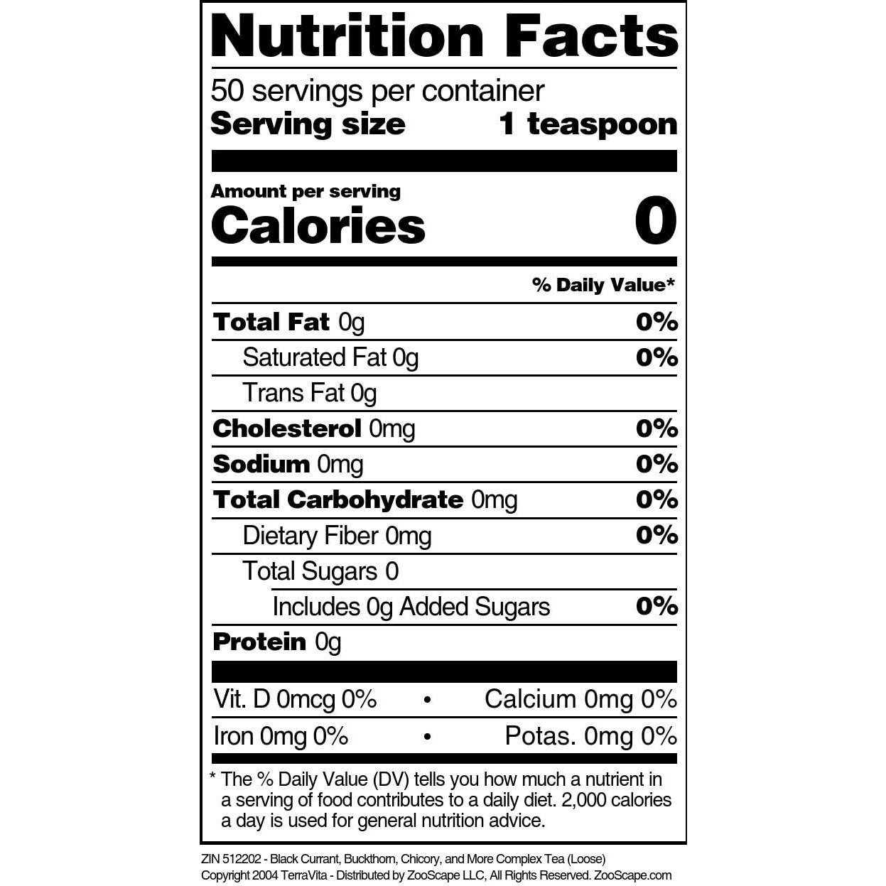 Té Herbal Suelto Curaçao Negro Espino Achicoria TerraVita 680 g