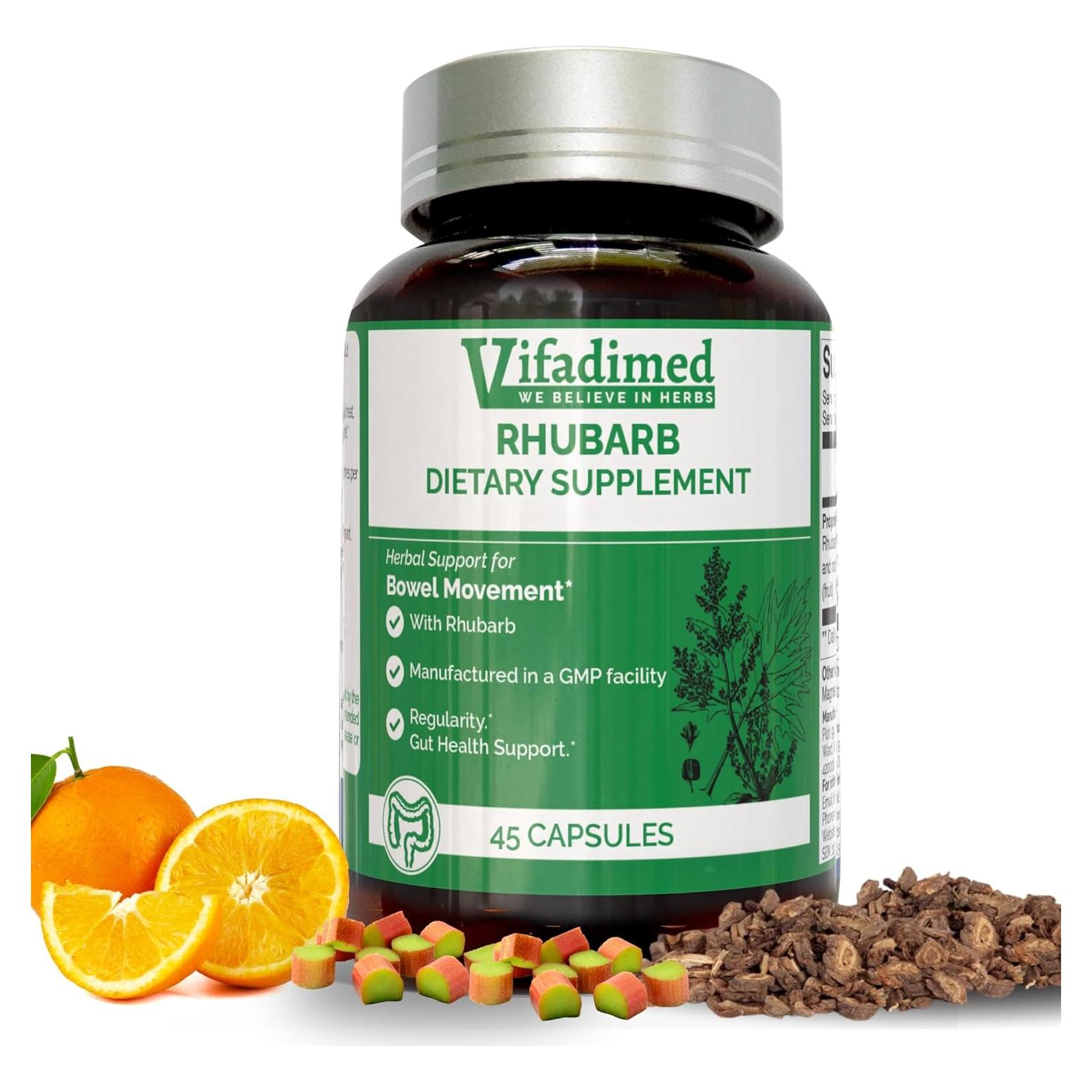 VIFADIME Ruibarbo 45 Cápsulas - Alivio Herbal Estreñimiento