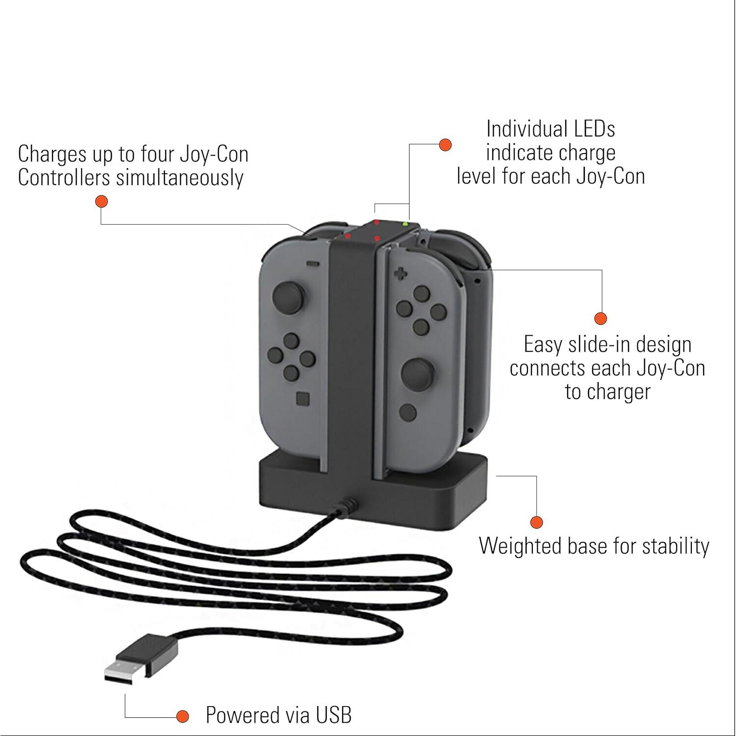 Dock de Carga Joy-Con PowerA para Nintendo Switch 4 Controladores
