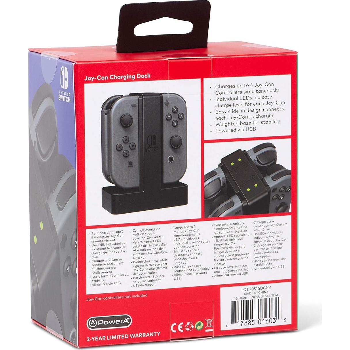 Dock de Carga Joy-Con PowerA para Nintendo Switch 4 Controladores