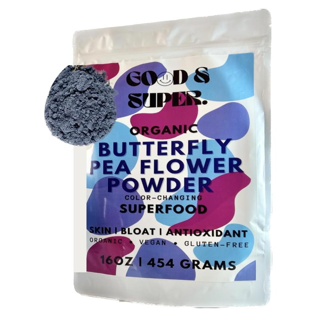 Polvo de Flor de Guisante Mariposa Orgánico 453g - Good & Super