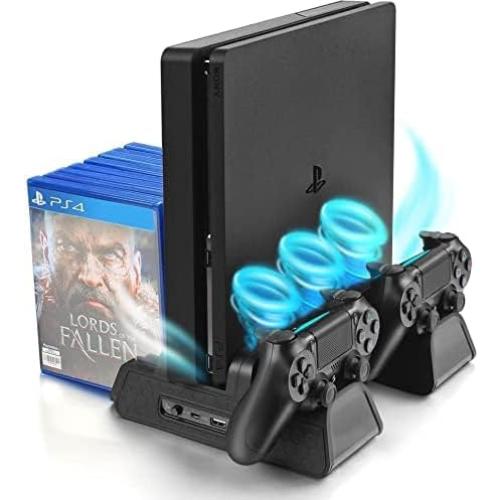 Soporte Vertical URWOOW para PS4 con Ventilador y Cargador