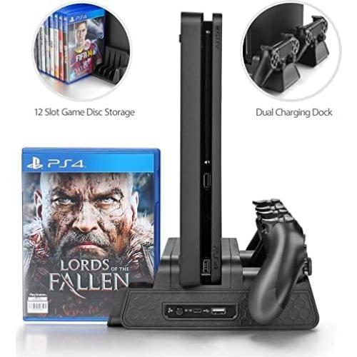 Soporte Vertical URWOOW para PS4 con Ventilador y Cargador