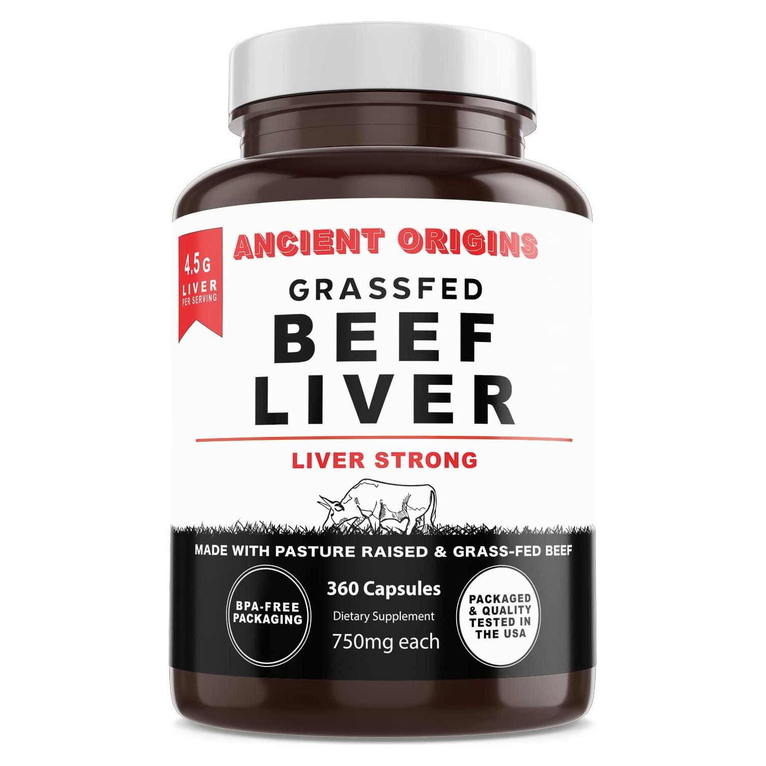 Suplemento de Hígado de Res Alimentado con Pasto Ancient Origins 360 Cápsulas