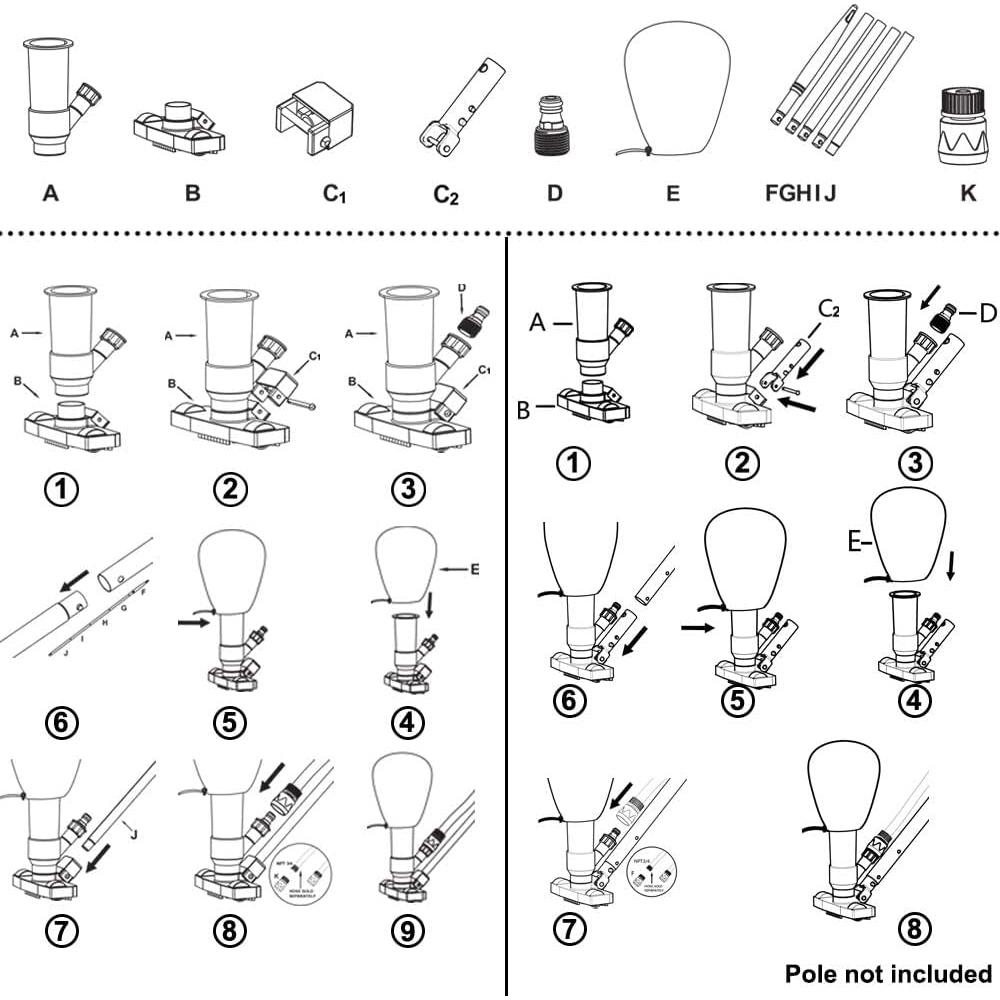 Limpiador de Piscina POOLWHALE Mini Jet Vac 143.5 cm