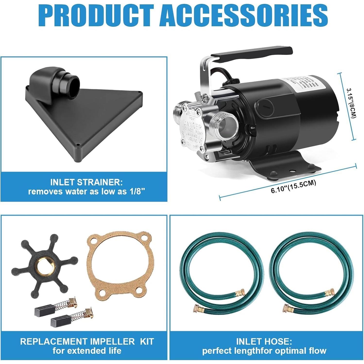 Bomba de Transferencia de Agua FIDISP 115V 1/10HP 5.5 GPM