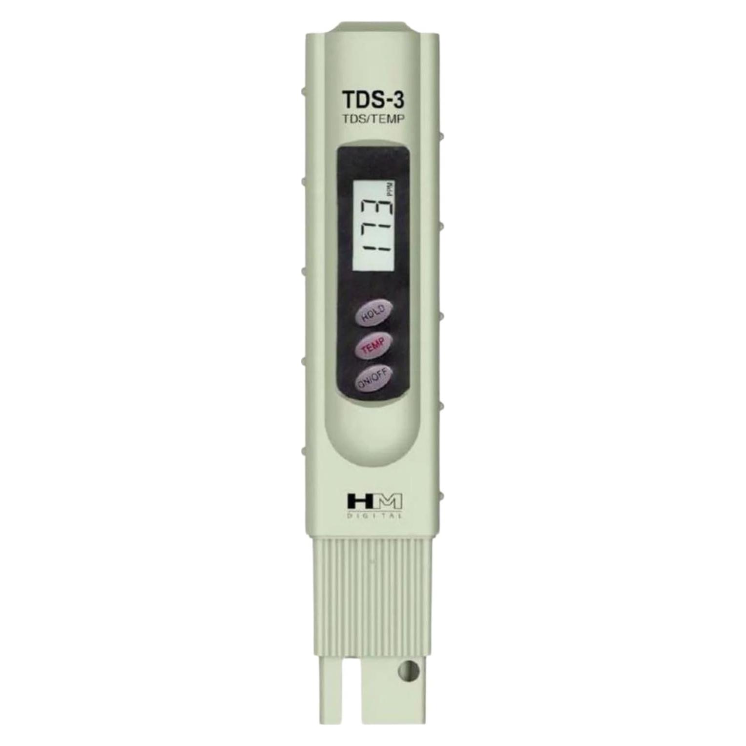 Medidor de TDS HM Digital TDS-3 con Estuche, 0-9990 ppm