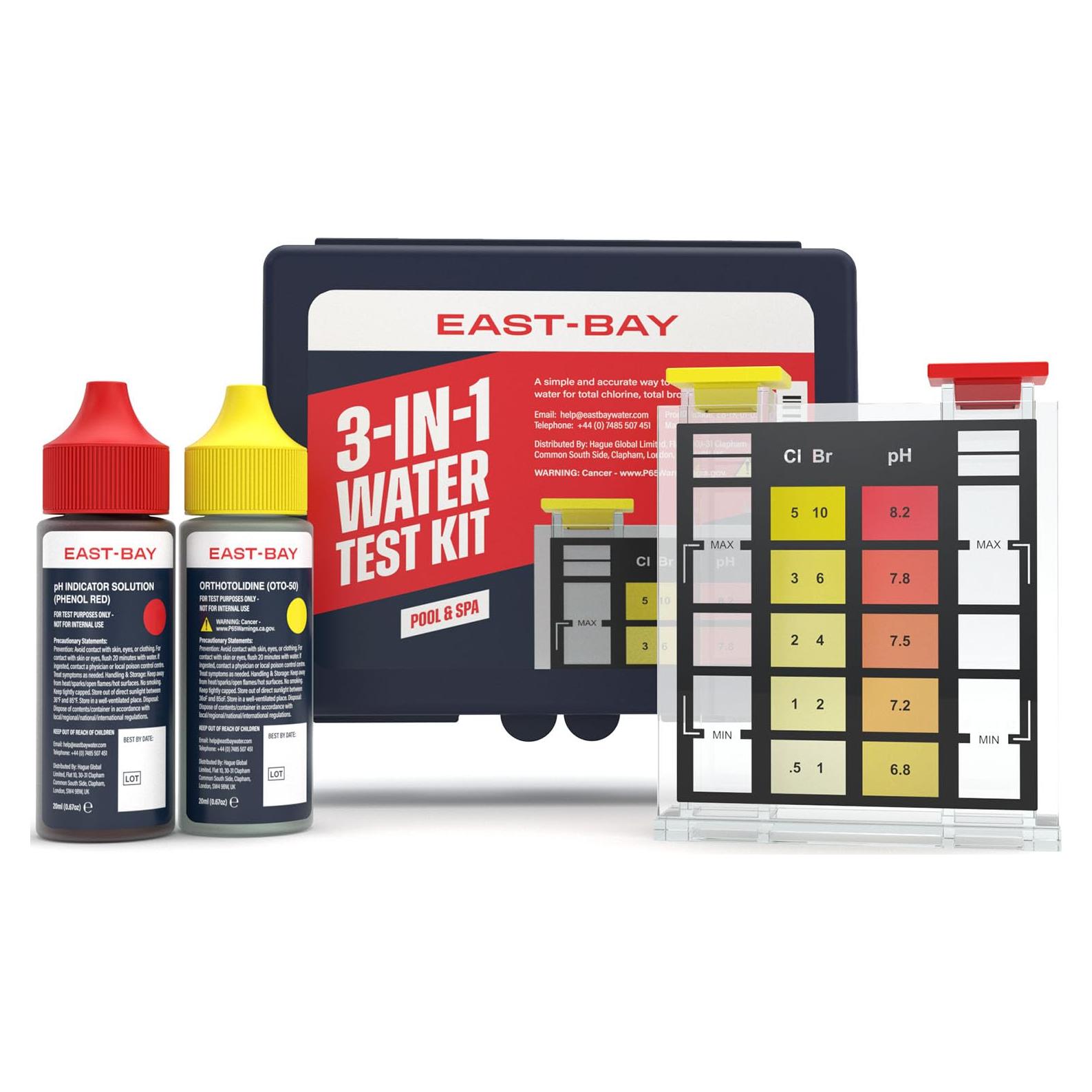 Kit de Prueba de Agua 3-en-1 East Bay para Piscinas y Spas