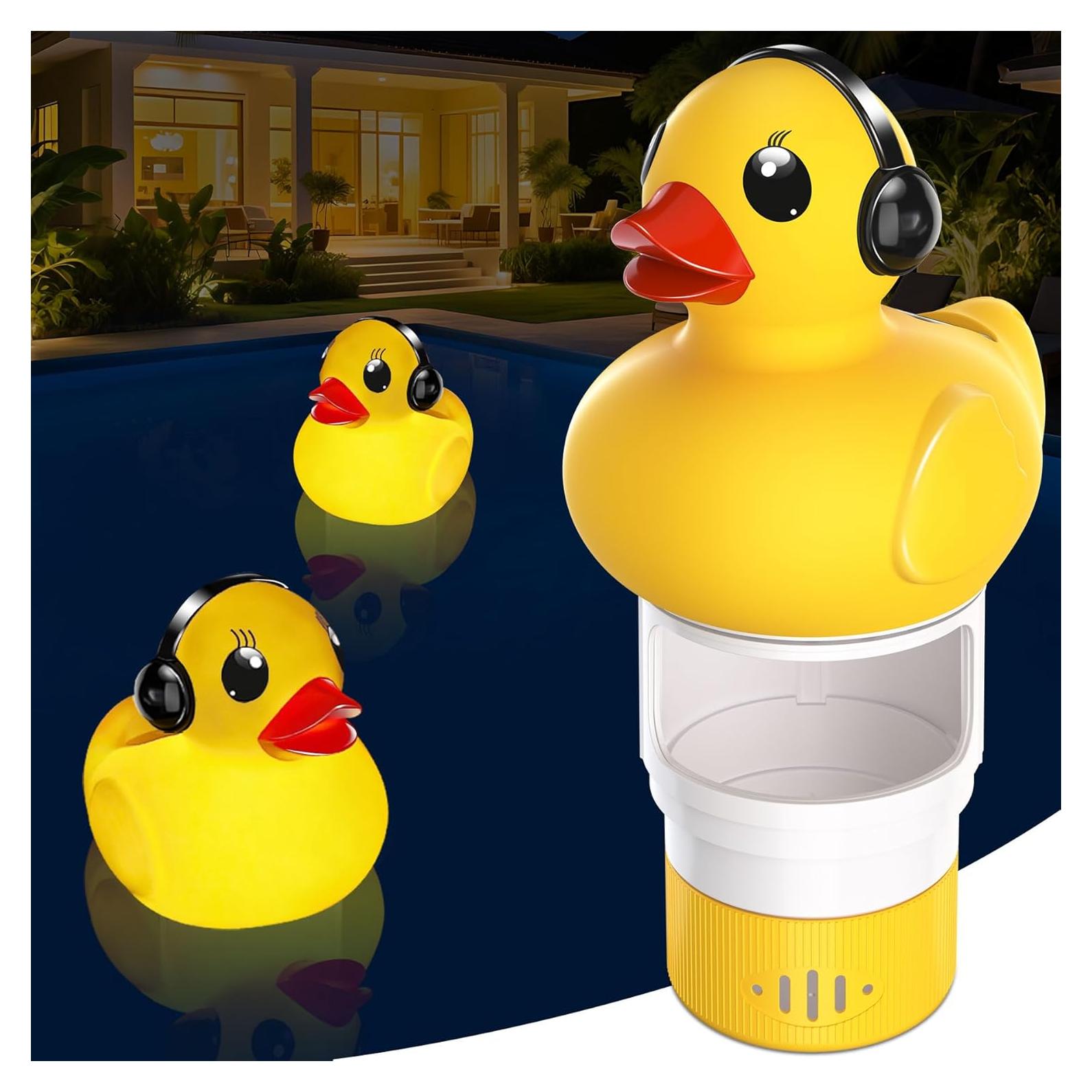 Flotador de Cloro Solar KingSom en Forma de Pato Amarillo