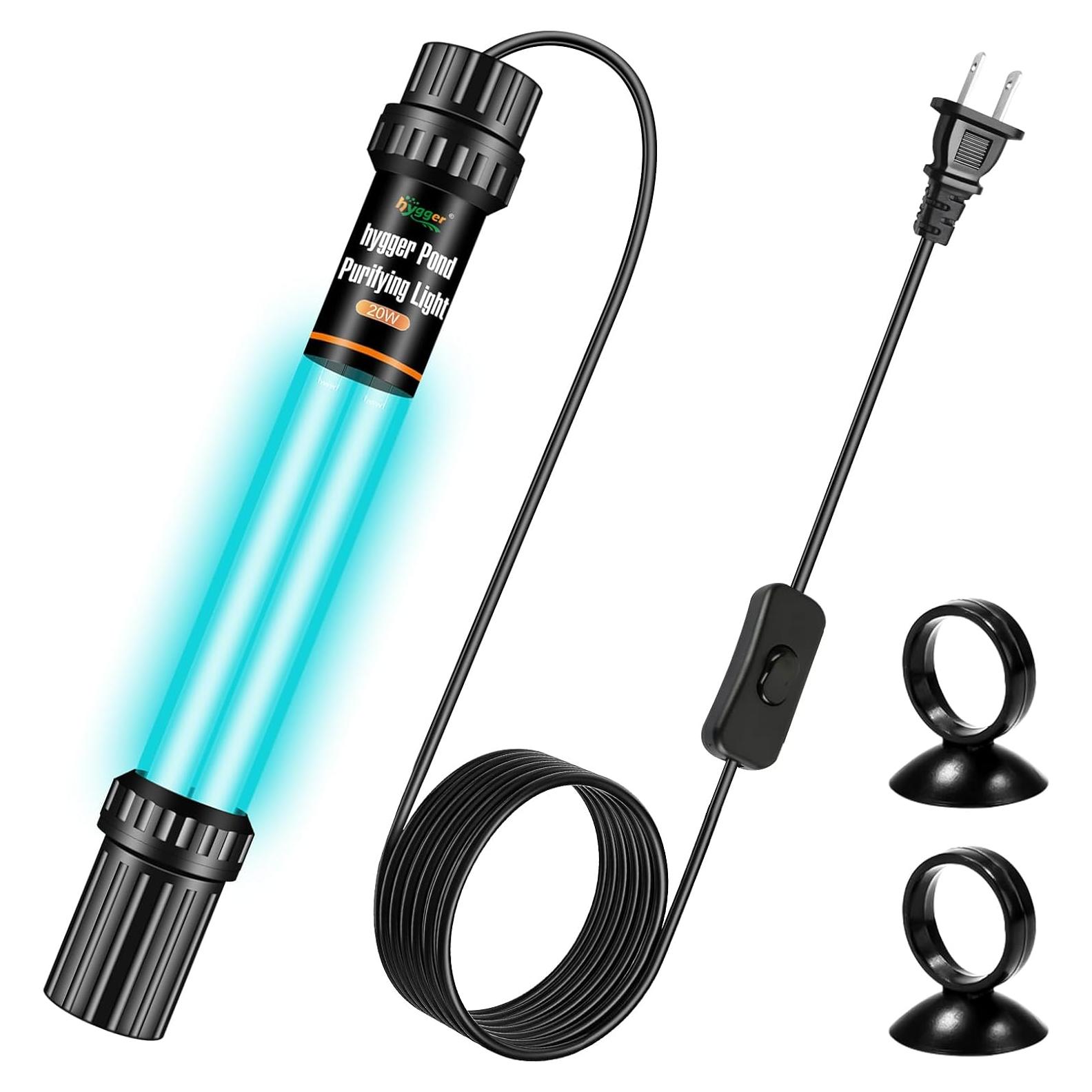 Luz U-V Hygger 20W para Acuarios y Estanques 378-4546L