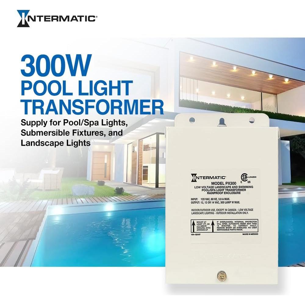 Transformador de Luz de Piscina Intermatic PX300 300W 12-14V