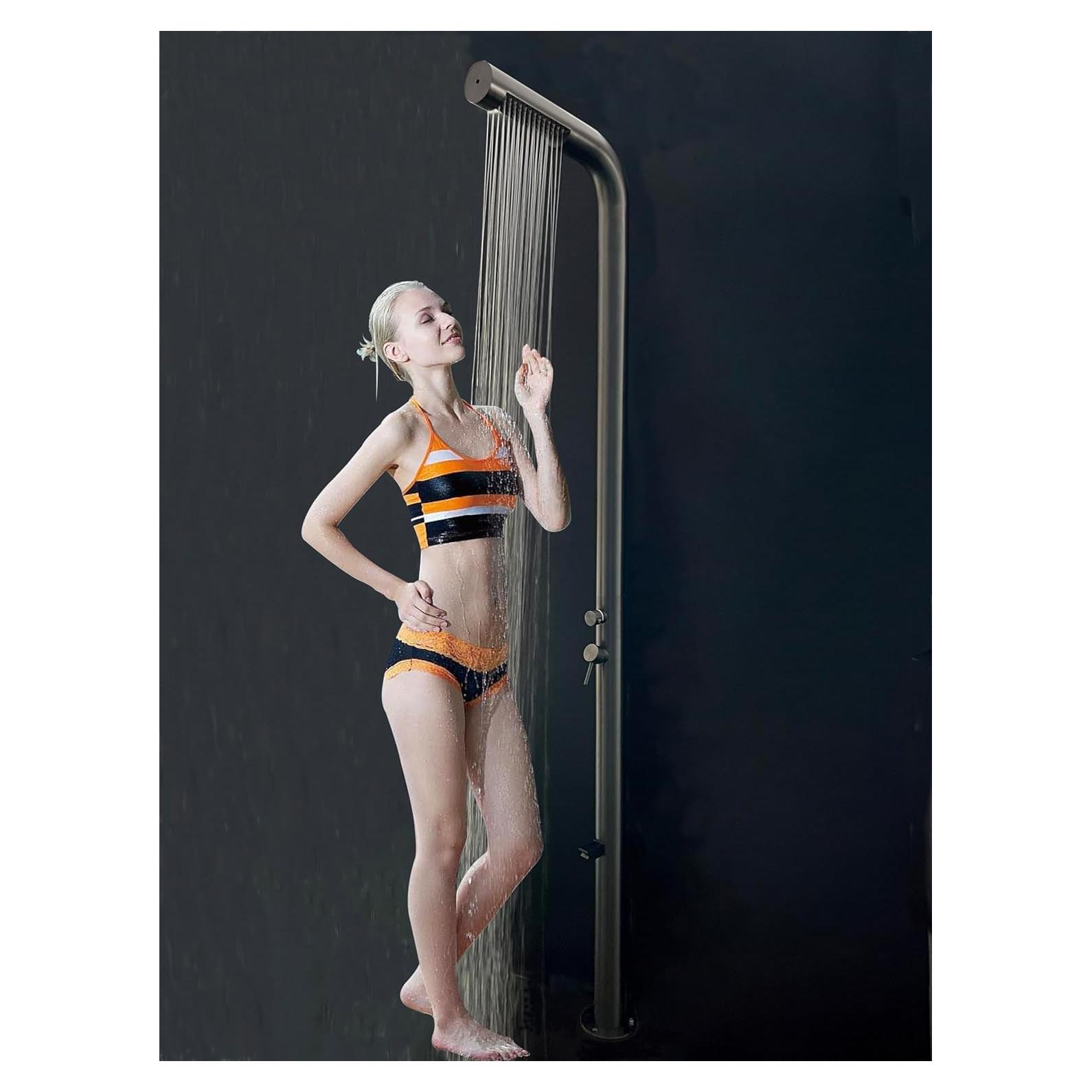 Ducha Exterior Modular Wayime 220.98 cm Acero Inoxidable Negro Mate