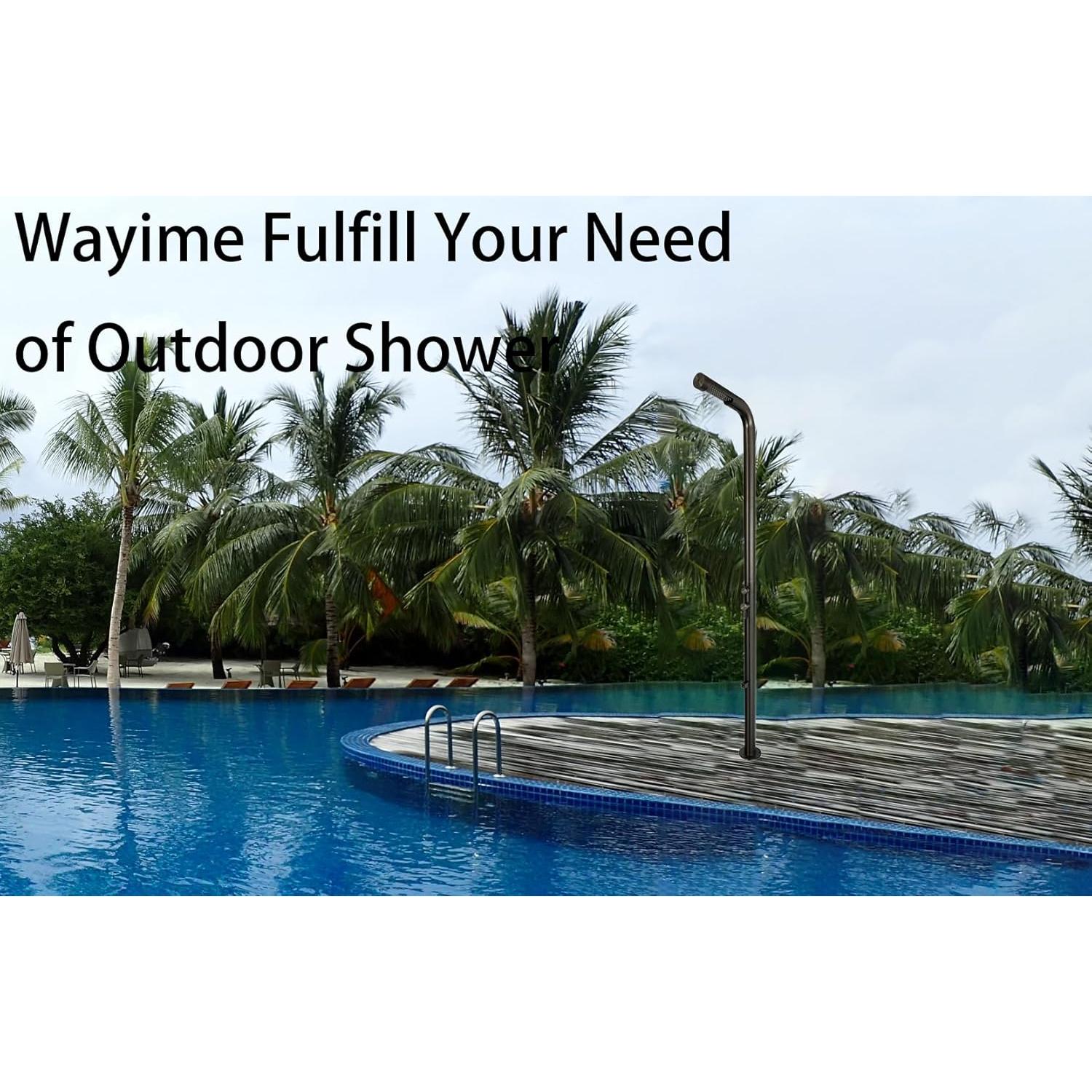 Ducha Exterior Modular Wayime 220.98 cm Acero Inoxidable Negro Mate