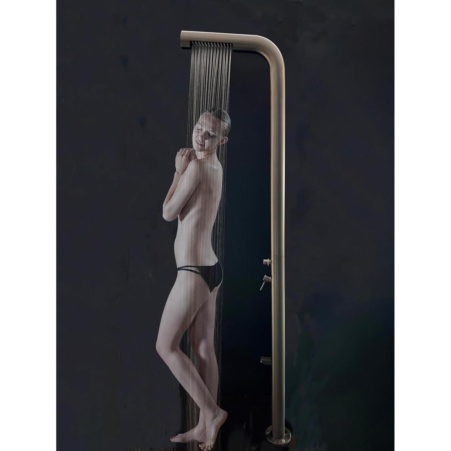 Ducha Exterior Modular Wayime 220.98 cm Acero Inoxidable Negro Mate