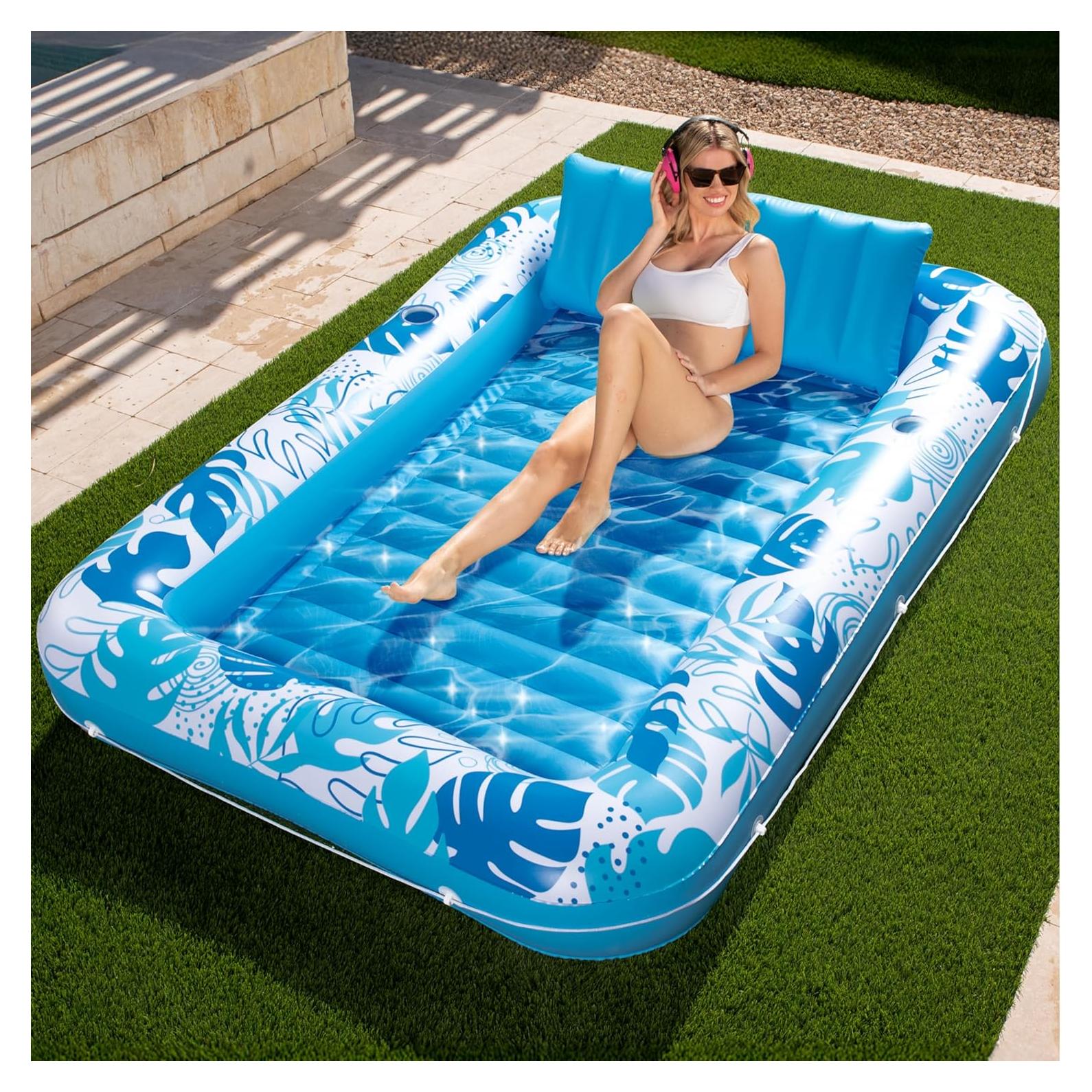 Flotador Inflable Sloosh XL para Tanning 216x145 cm Azul