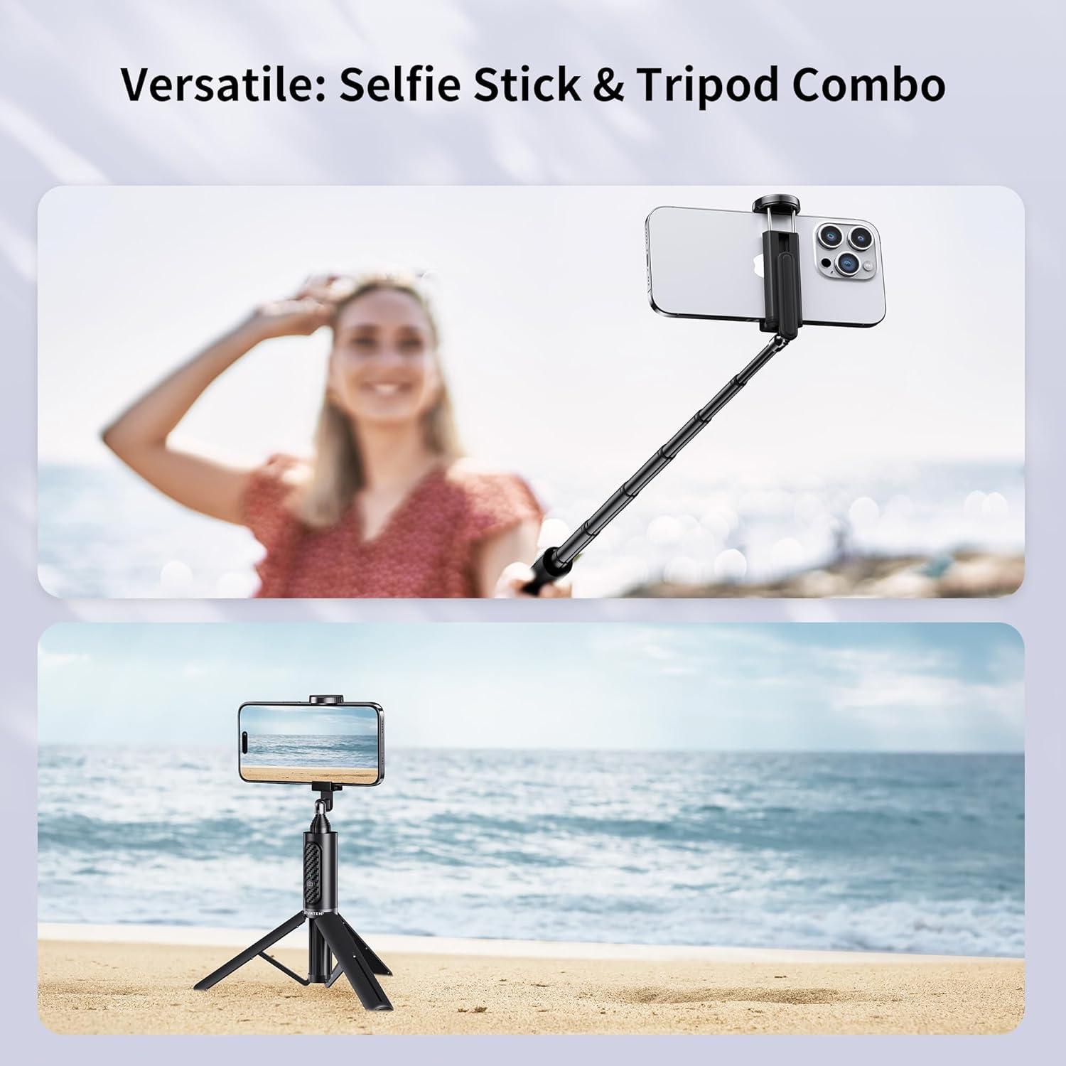 Trípode Selfie Atumtek 3 en 1 con 3 Remotos Bluetooth