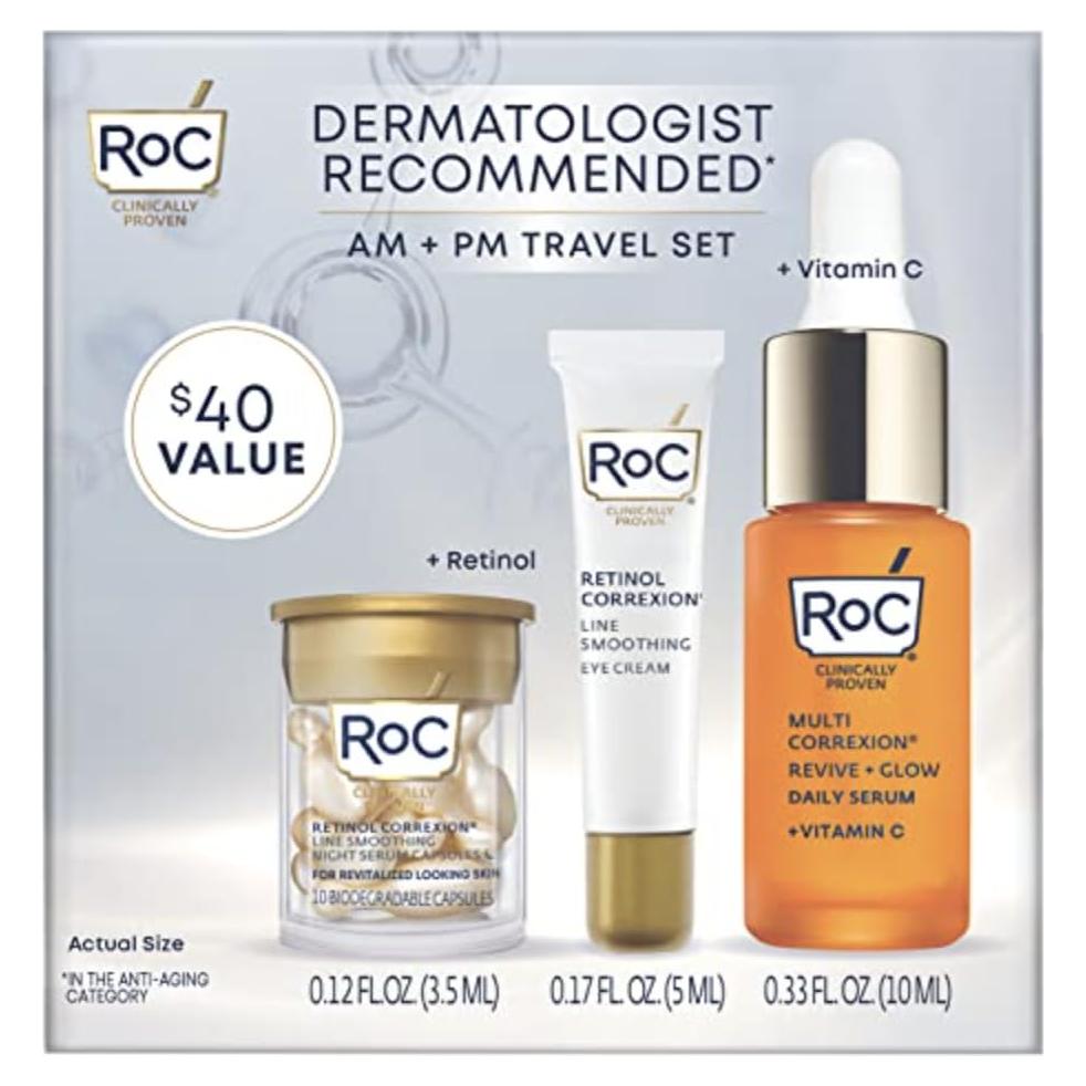 Set de Cuidado Facial RoC AM + PM con Retinol y Vitamina C
