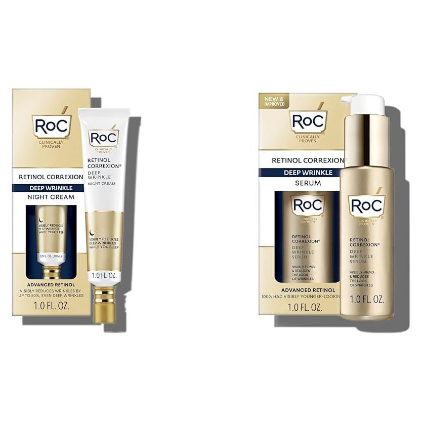 Crema Nocturna Anti-Envejecimiento RoC Retinol 30ml + Suero 30ml