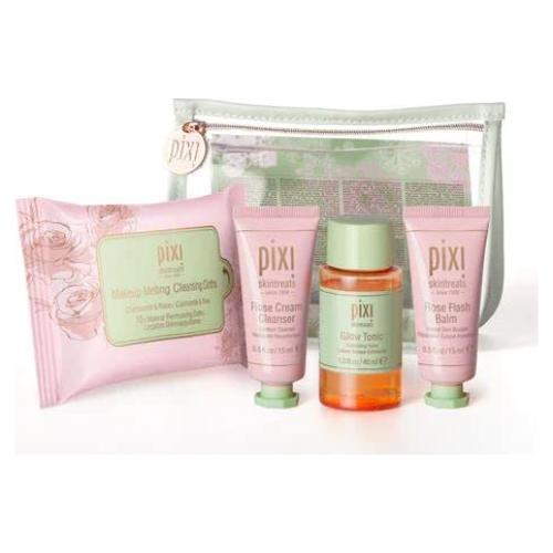Kit de Cuidado Facial Rose Glow Pixi - Hidratación y Brillo